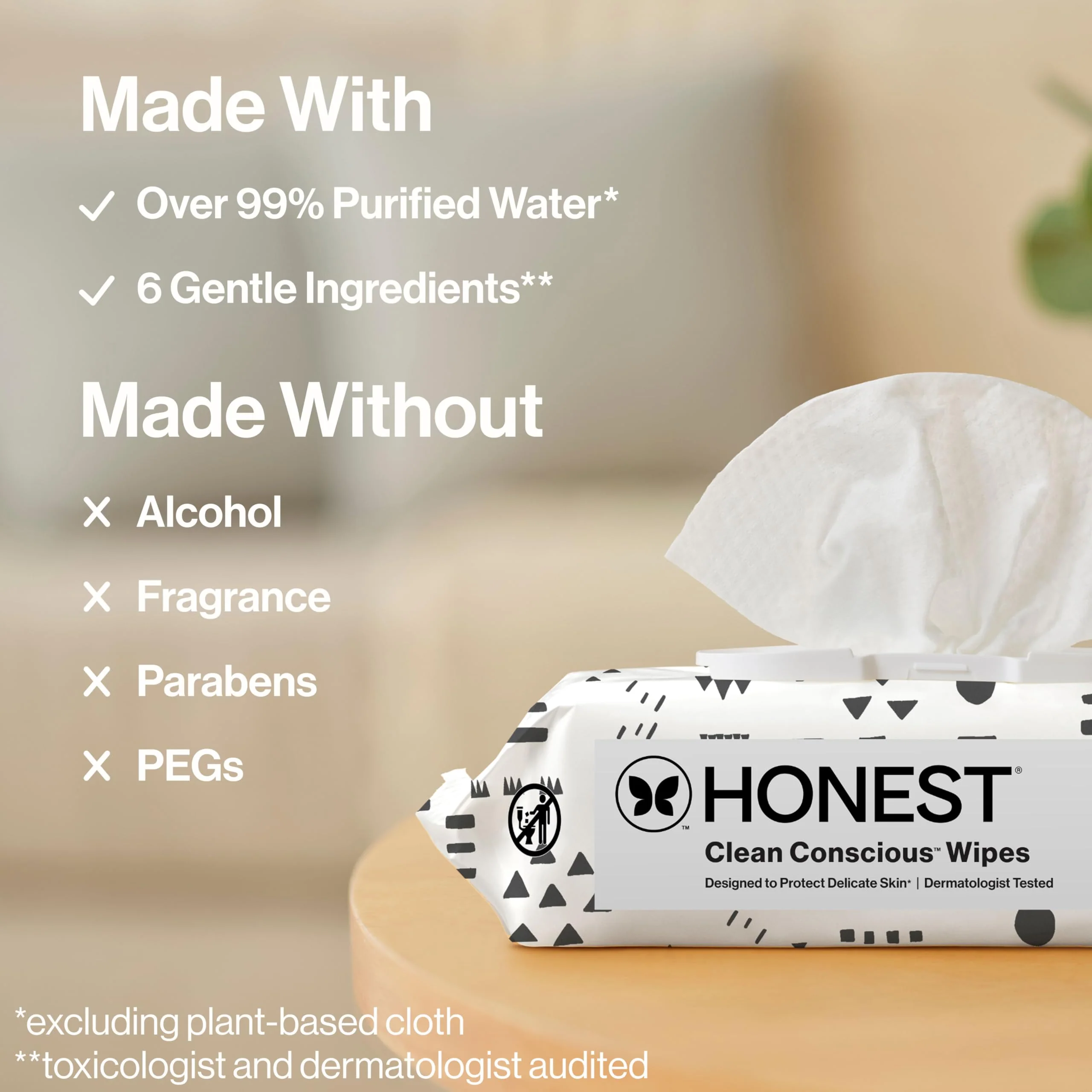 The Honest Company Hypoallergenic Multi-Use Baby Wipes for Sensitive Baby Skin, Pattern Play, 10 Count - Image 6