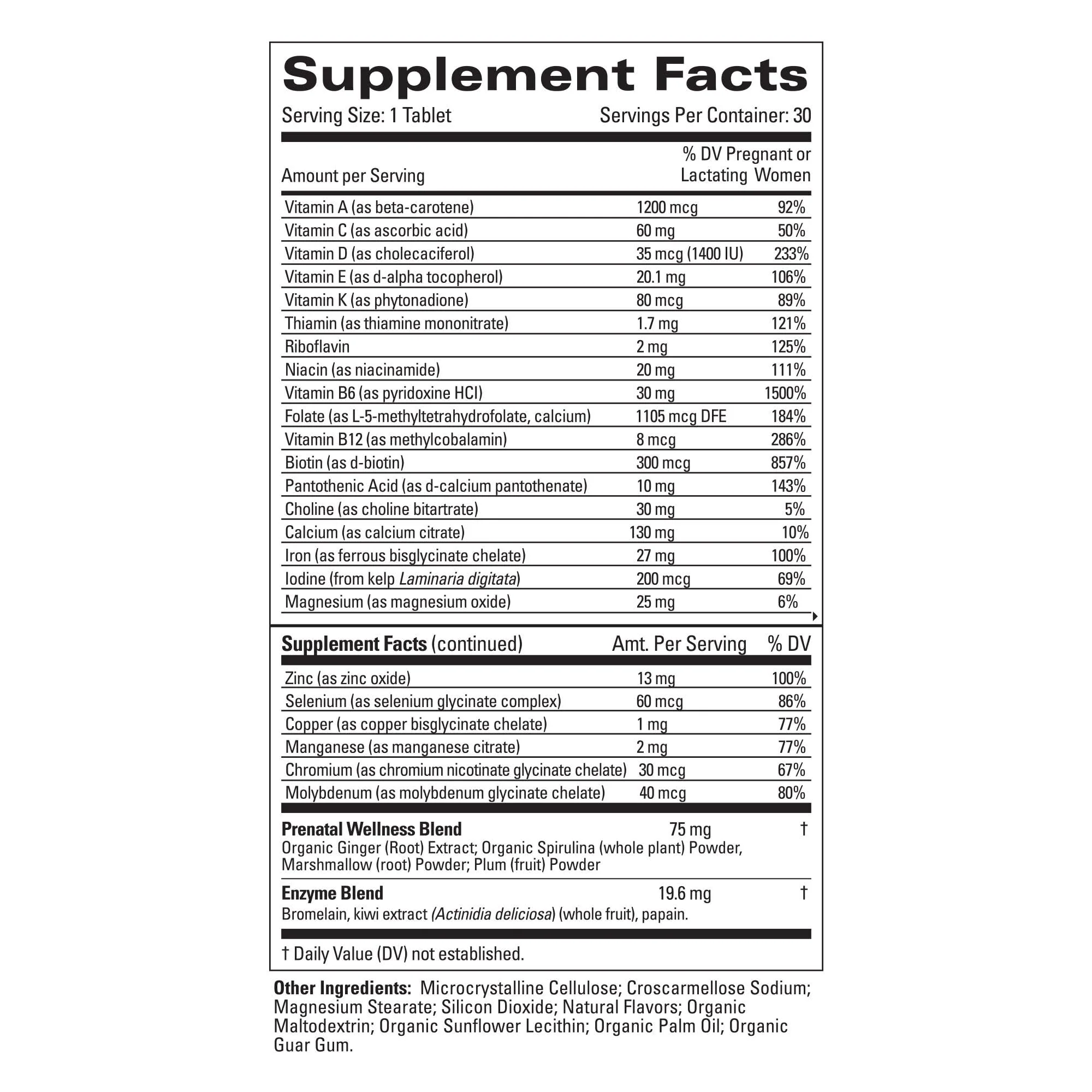 The Honest Company Love Bump Prenatal Once Daily Supplement, NSF Certified Non GMO Multivitamin, 30 Count Tablets - Image 4