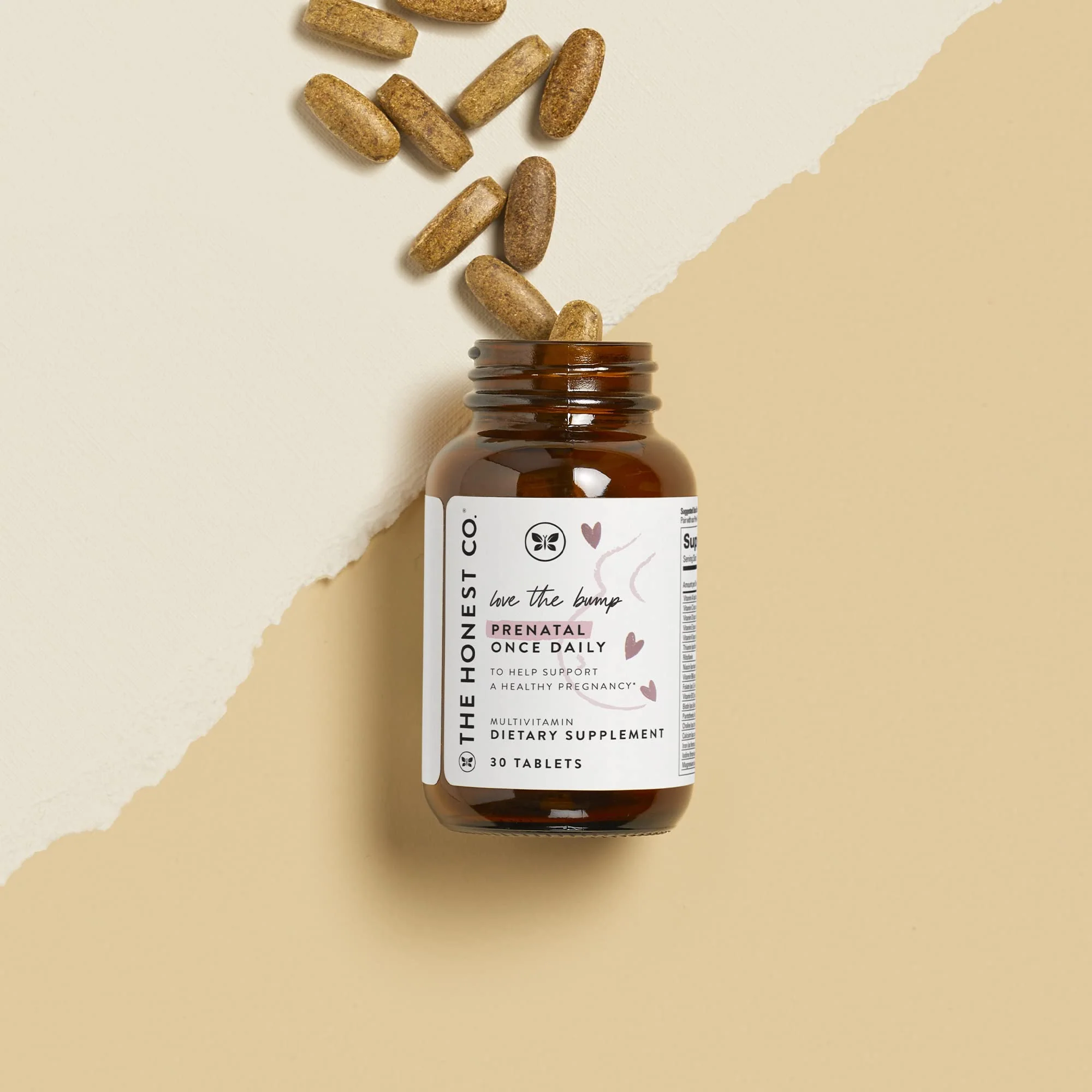 The Honest Company Love Bump Prenatal Once Daily Supplement, NSF Certified Non GMO Multivitamin, 30 Count Tablets - Image 7