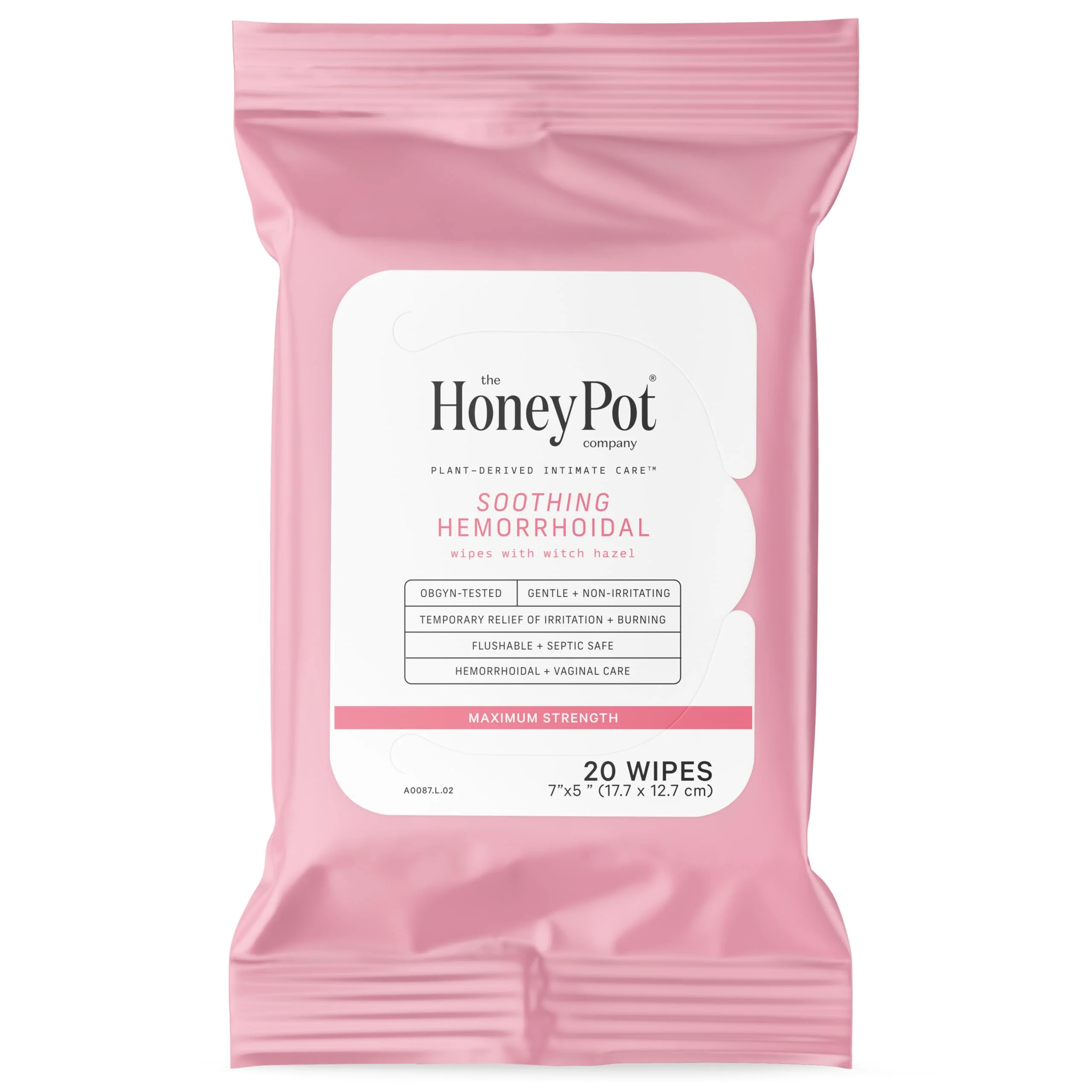 The Honey Pot Company - Intimacy Cleansing Wipes - PH Balancing, Paraben Free, Feminine Products - Ultra-thick and Extra Large Cloths for the Bedroom - 20 ct