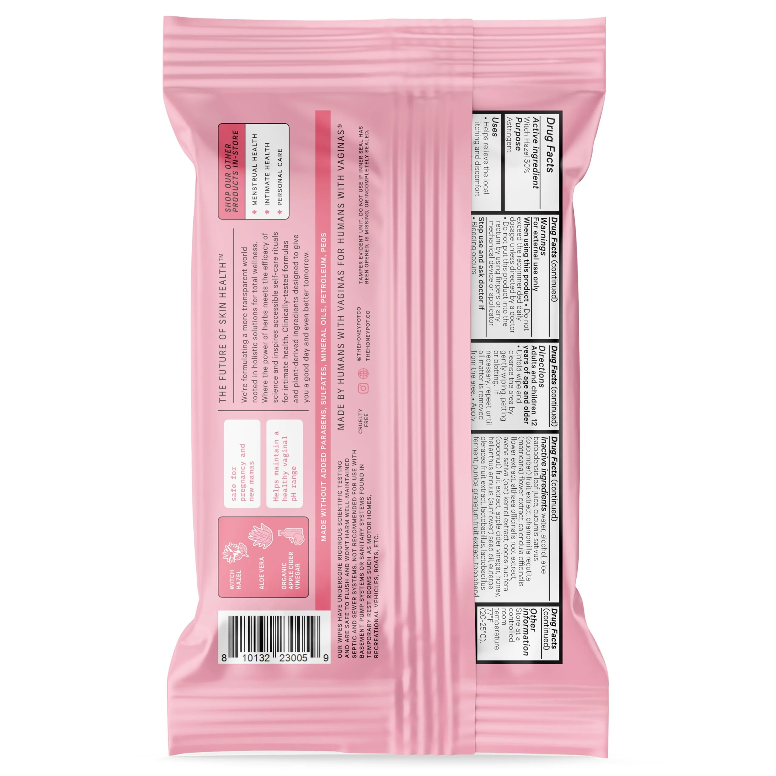 The Honey Pot Company - Intimacy Cleansing Wipes - PH Balancing, Paraben Free, Feminine Products - Ultra-thick and Extra Large Cloths for the Bedroom - 20 ct - Image 8