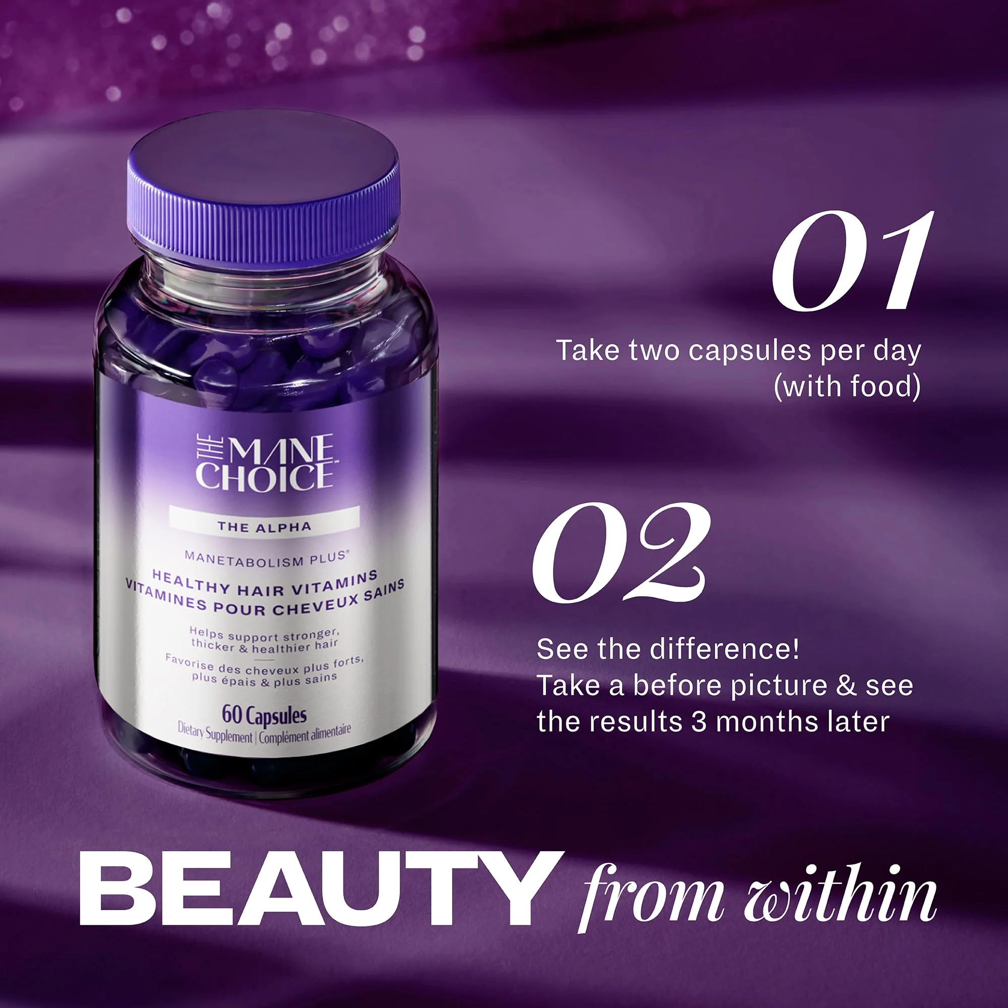 The Mane Choice MANETABOLISM Plus Healthy Hair Growth Vitamins - Supplements for Longer, Thicker, Healthier Hair - Hair Skin & Nails Vitamins for Women & Men (60 Capsules) Packaging May Vary - Image 7
