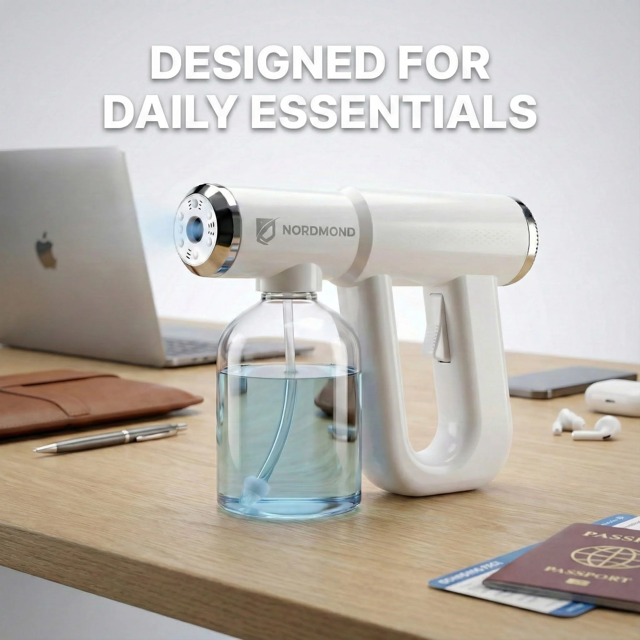 The Original Disinfectant Fogger Machine - Professional Sanitizer Sprayer - ULV Atomizer & Nano Steam Gun – Rechargeable Barber Spray Gun with Blue Light V2 - Image 2
