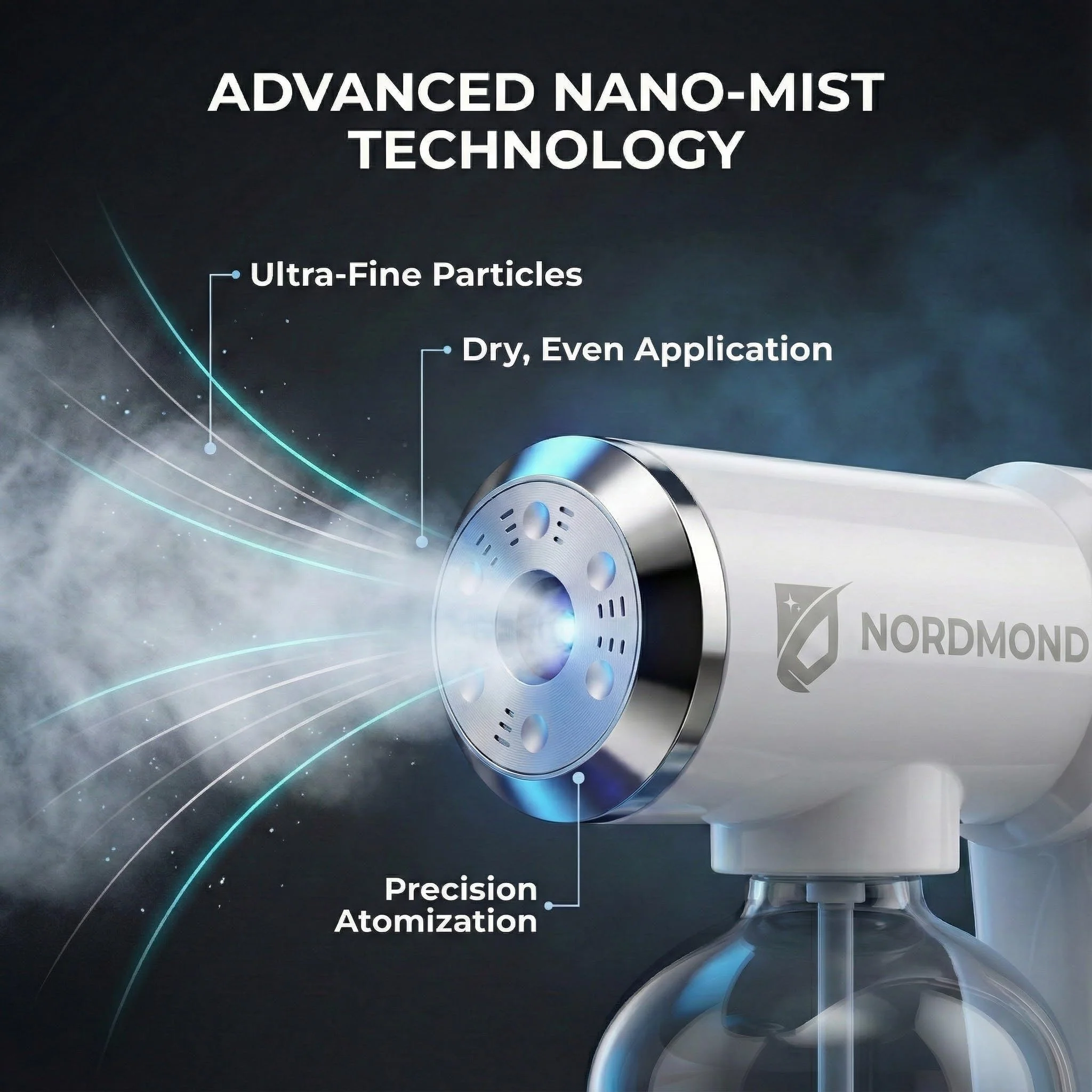 The Original Disinfectant Fogger Machine - Professional Sanitizer Sprayer - ULV Atomizer & Nano Steam Gun – Rechargeable Barber Spray Gun with Blue Light V2 - Image 7