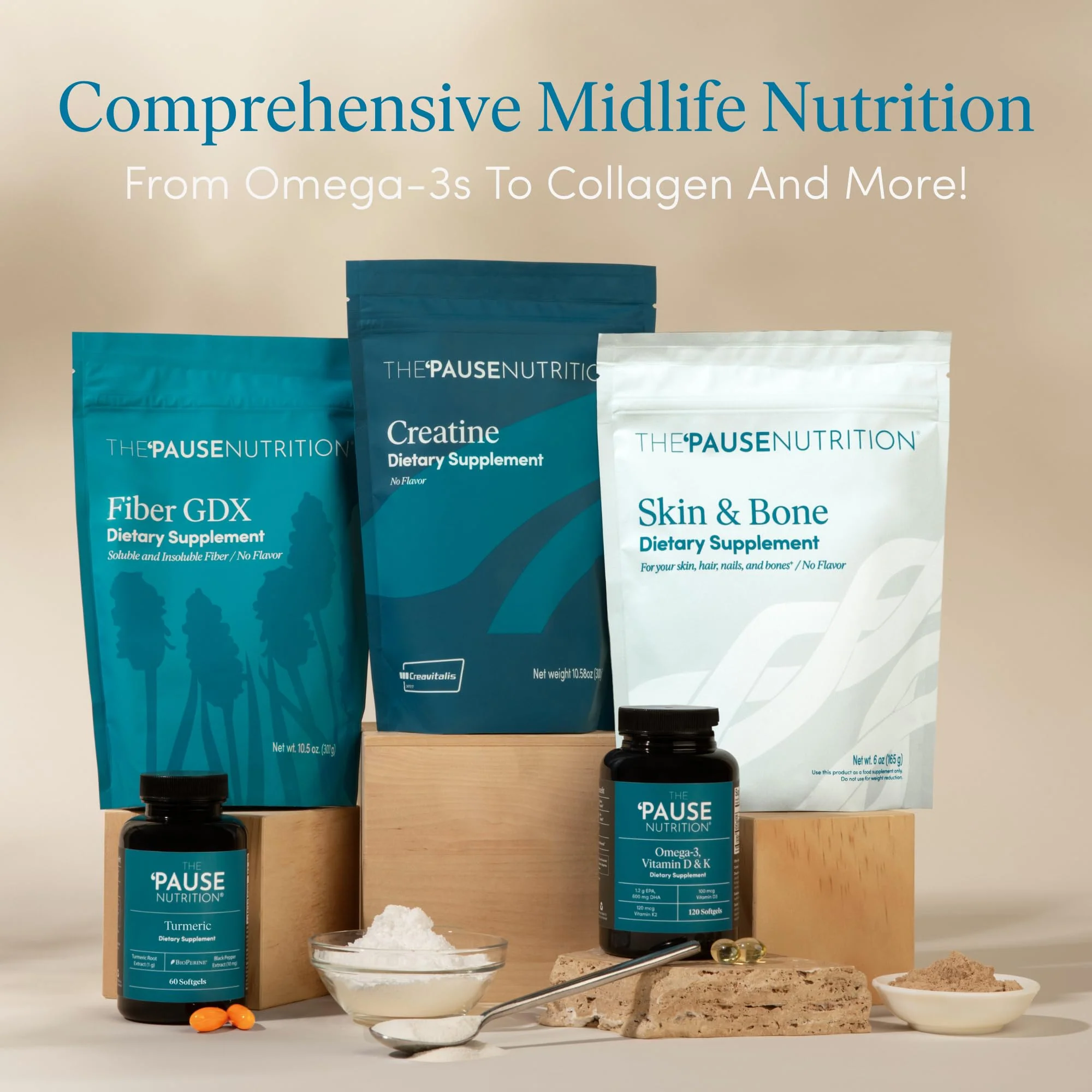 The 'Pause Life Skin & Bone, Verisol & Fortibone Collagen Peptides, Powder Formula with Hyaluronic Acid and Vitamin C, Gluten Free Supplement, Skin, Nails & Hair Support, Unflavored, Easy to Mix 12 OZ - Image 3