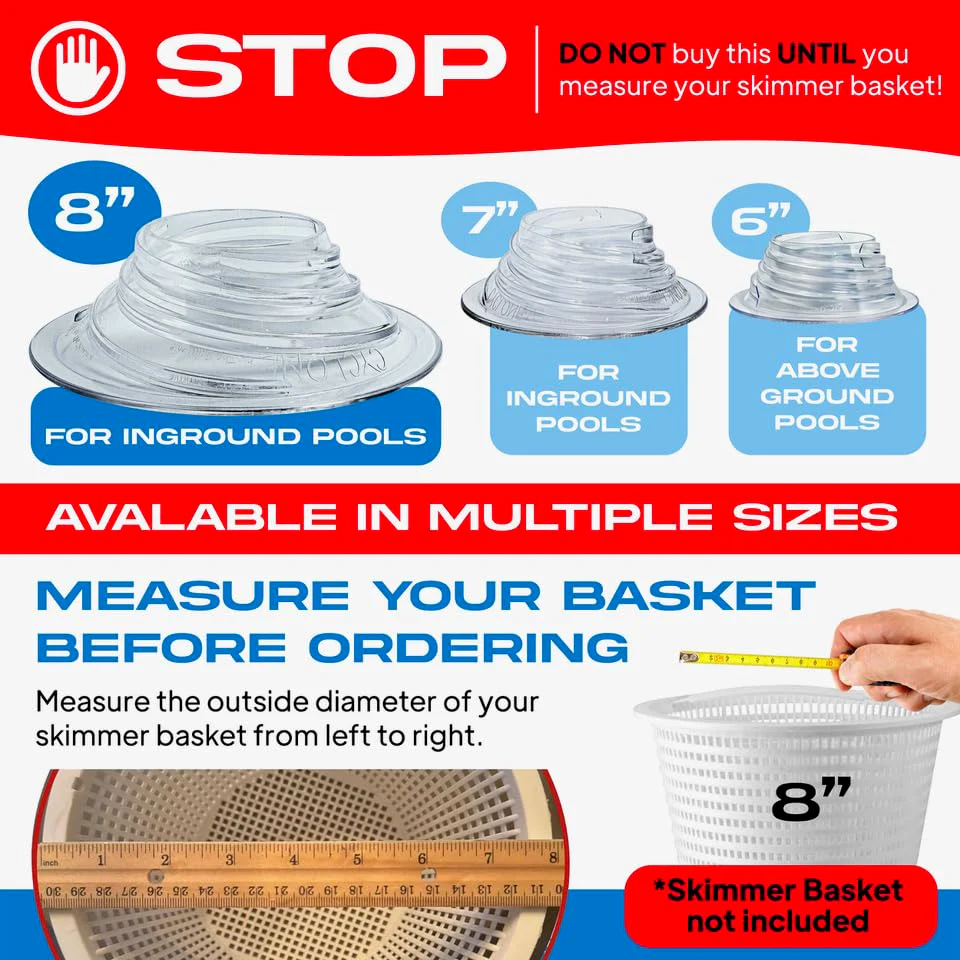 The Skimmie Cyclone (Skimmer Basket NOT Included) - Turbocharges Pool Skimmer Water Flow - Improves Pool Surface Cleaning & Debris Removal - 8" Funnel Design Works with Any Pool Water Level - Image 4