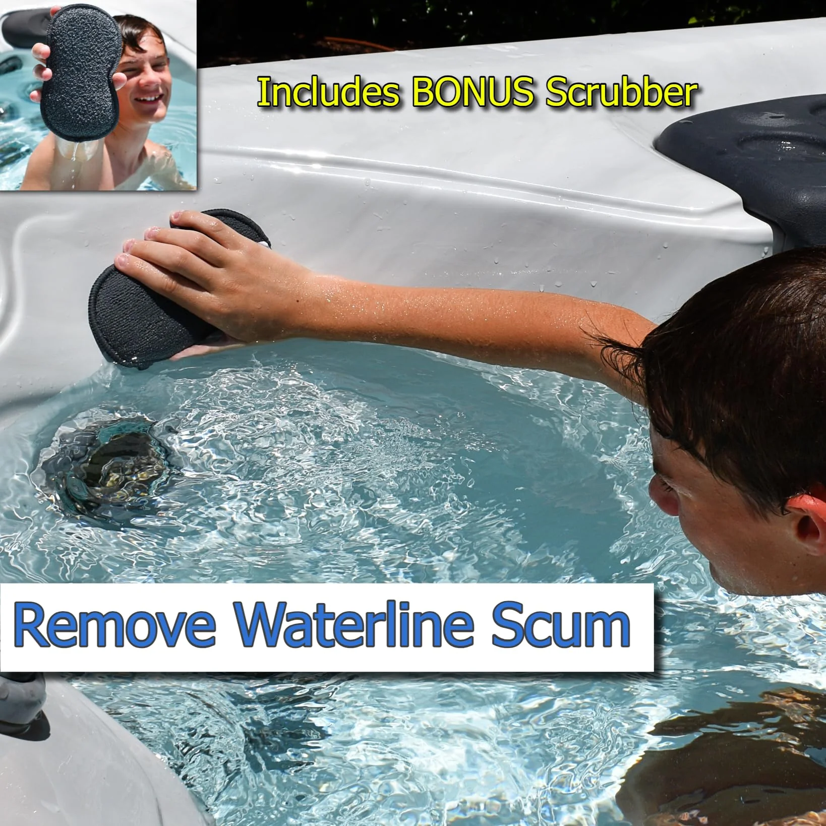 The Skimmie Scoop - Patented Handheld Skimmer with Fine Mesh Net for Spa, Hot Tub, Cold Plunge and Small Pool Cleaning - Lightweight and Durable with Powerful Suction Cup - Clean Out Filter (White) - Image 5