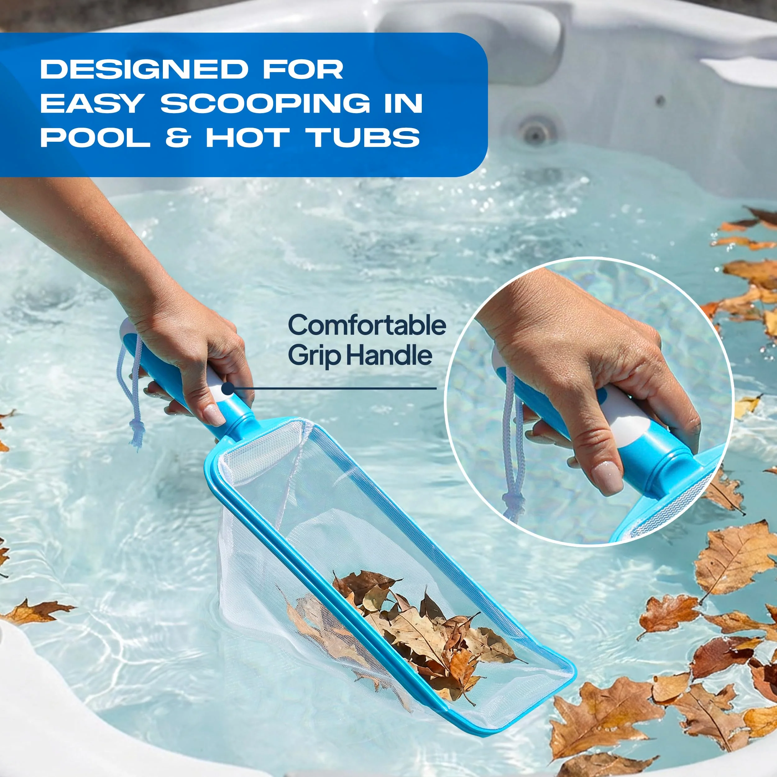 The Skimmie Swim-N-Scoop in-Pool Handheld Skimmer Net for Scooping Debris, Leaves, and Bugs While Swimming - Image 5
