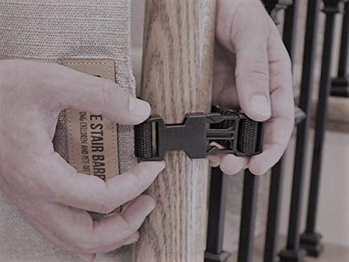 The Stair Barrier Banister to Banister No Drill Baby Gate for Stairs - Fabric Excellence Easy Setup Maximum Security with Portable Pet Gate for Stairs - Climb-Proof Neat and Tidy Fabric Baby Gate - Image 4