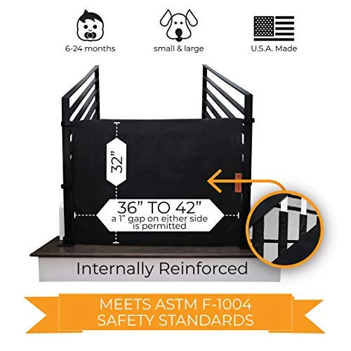 The Stair Barrier Banister to Banister No Drill Baby Gate for Stairs - Fabric Excellence Easy Setup Maximum Security with Portable Pet Gate for Stairs - Climb-Proof Neat and Tidy Fabric Baby Gate - Image 6