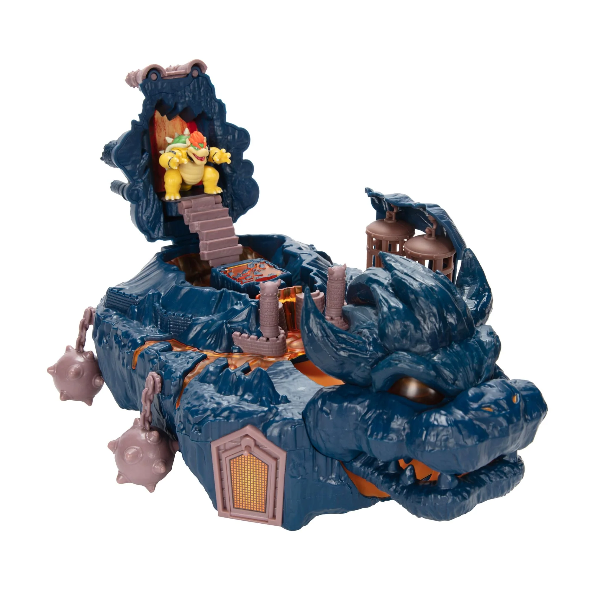The Super Mario Bowser Island Castle Playset with 2.5” Bowser Action Figure & Interactive Pieces - Image 2