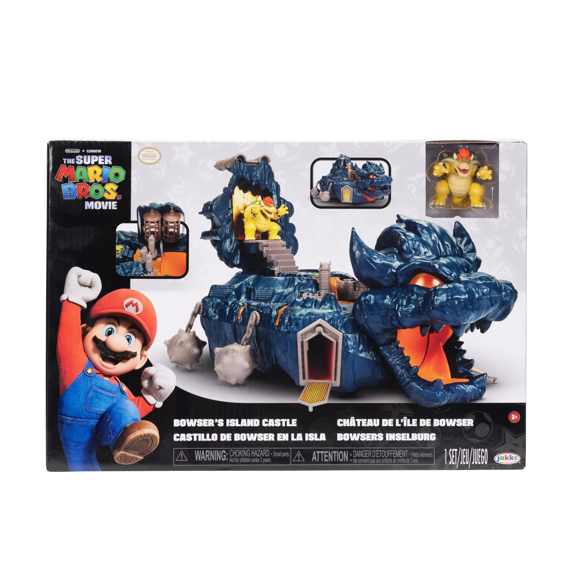 The Super Mario Bowser Island Castle Playset with 2.5” Bowser Action Figure & Interactive Pieces - Image 4