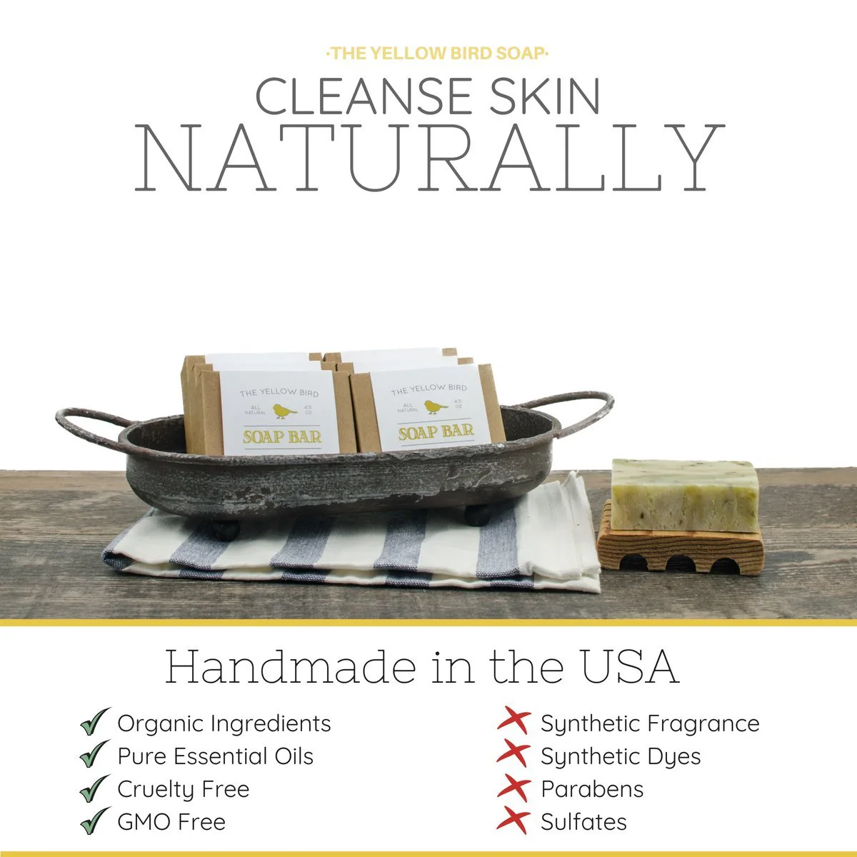 The Yellow Bird Natural Charcoal Soap Bar for Face, Body, Acne, Oily, and Sensitive Skin. (2 Bars) - Image 2