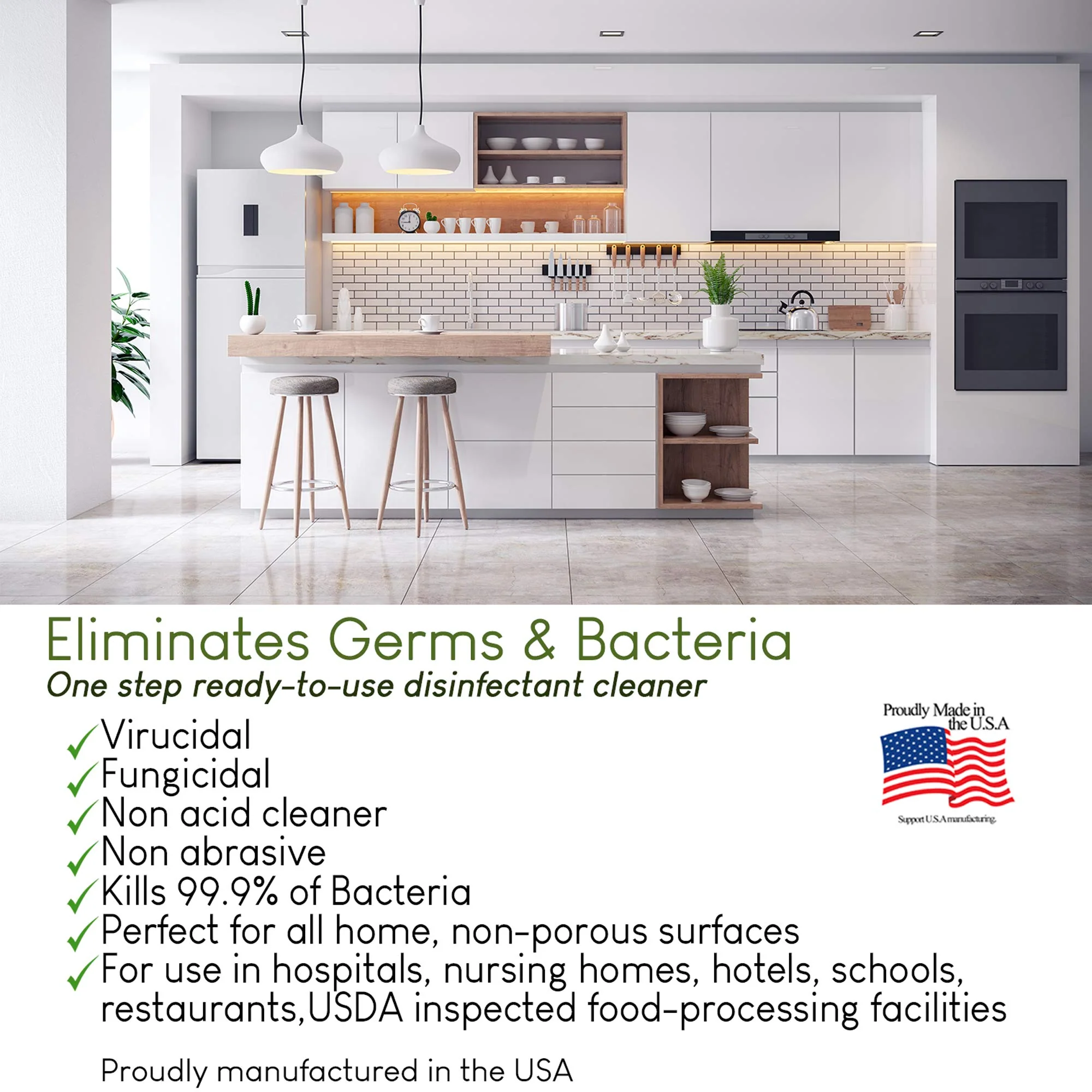 Theochem In-Cide Hospital Grade Disinfectant Spray - EPA Registered Cleaner Kills 99.9% MRSA, H1N1- Medical Grade for Home Office Clinic - Fresh Scent - 1 Gallon + 32oz Bundle - Image 5