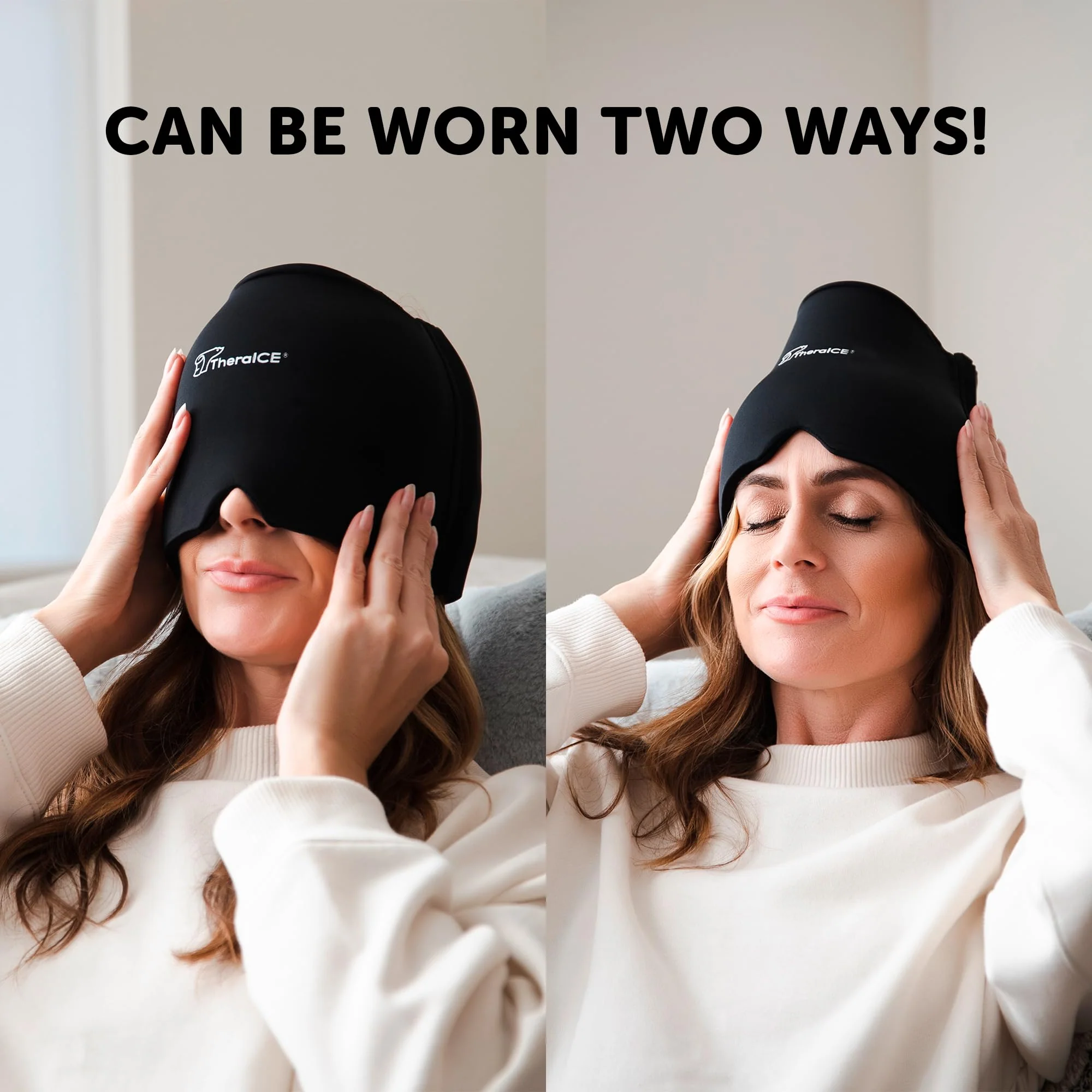 TheraICE Migraine Headache Relief Cap (Original (Black & Pink), 2.00, Count) - Image 6