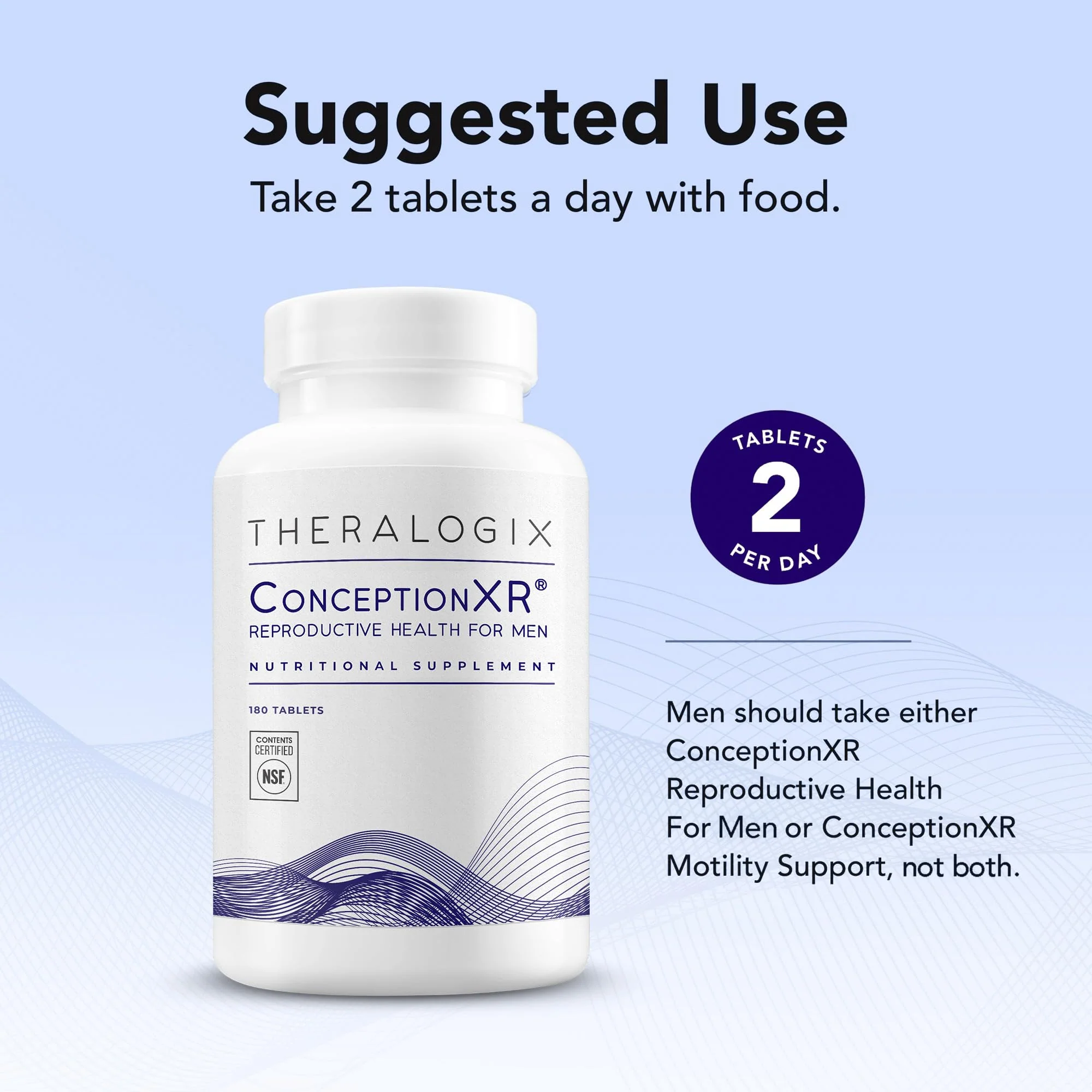 Theralogix ConceptionXR Reproductive Health For Men, Men's Preconception Vitamins for Fertility Support, Male Fertility Supplements for Sperm Health, NSF Certified - 180 Tabs (90-Day Supply), Unflavor - Image 4