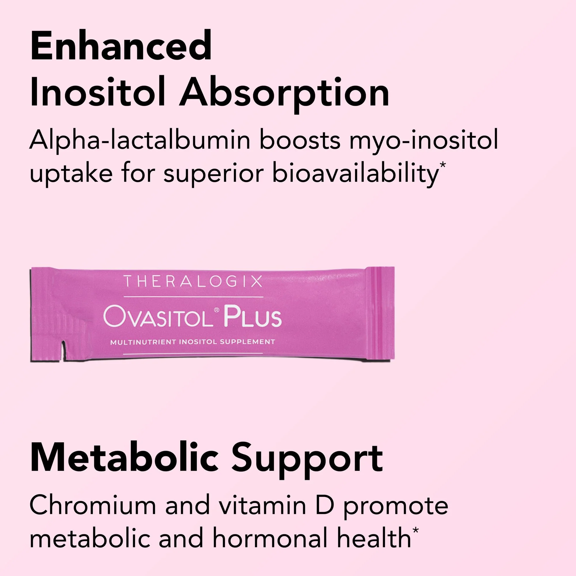 Theralogix Ovasitol Plus Metabolic Health Supplement - Myo-Inositol & D-Chiro Inositol+Chromium Picolinate+Alpha-lactalbumin & Vitamin D - 90-Day Supply - Unflavored - 180 Count - Image 8