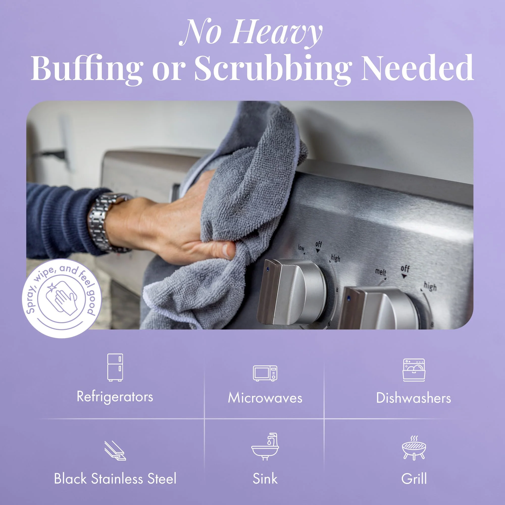 Therapy Stainless Steel Cleaner and Polish 100% USDA Biobased, Fingerprint and Residue Remover, Lavender Essential Oil Scent, Sink Cleaner, Grill Spray - Image 5