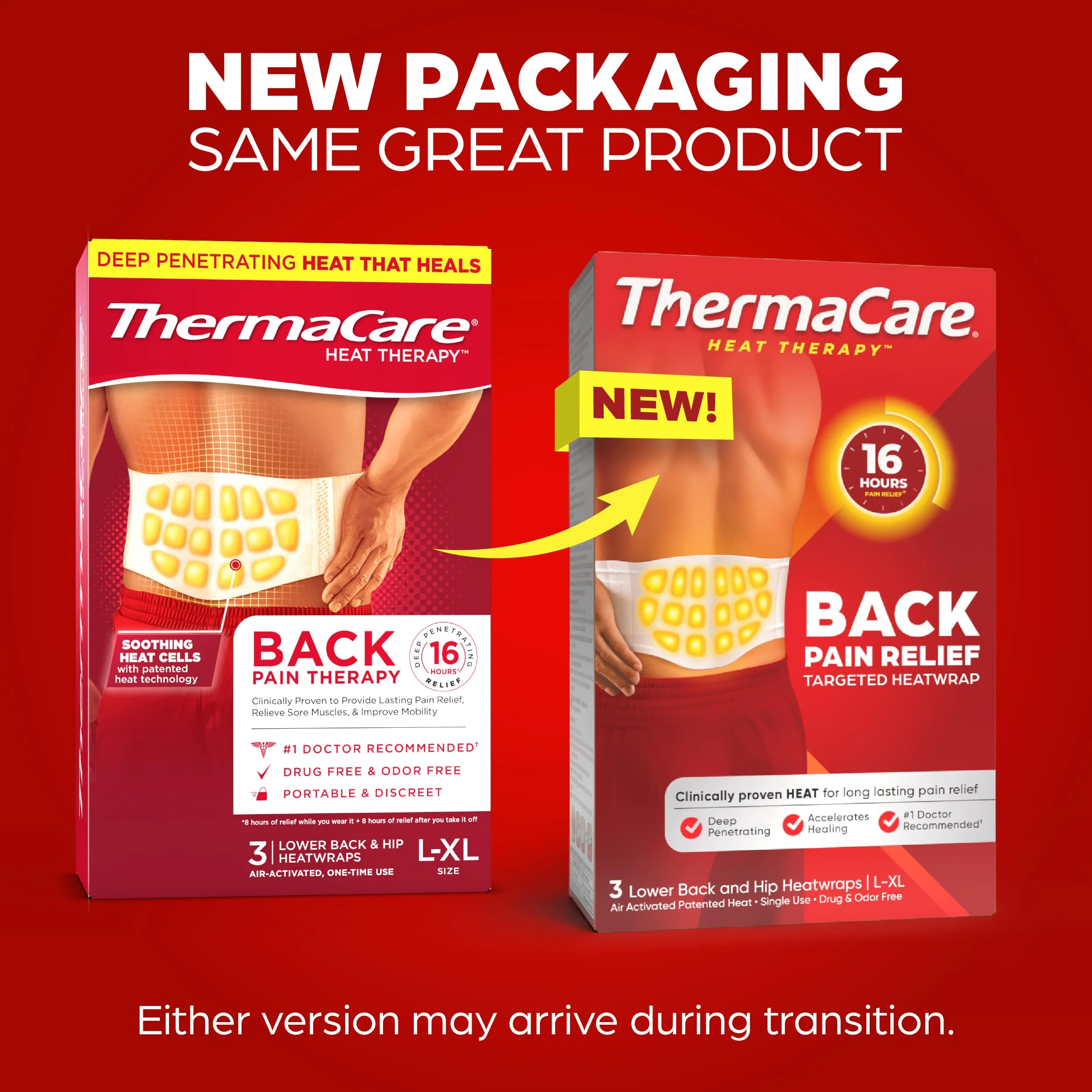 ThermaCare Advanced Back & Hip HeatWraps, Long-Lasting, Disposable Heat Therapy for Lower Back Pain, Muscle Soreness, & Herniated Discs, Drug-Free (L-XL, Pack of 10) - Image 8