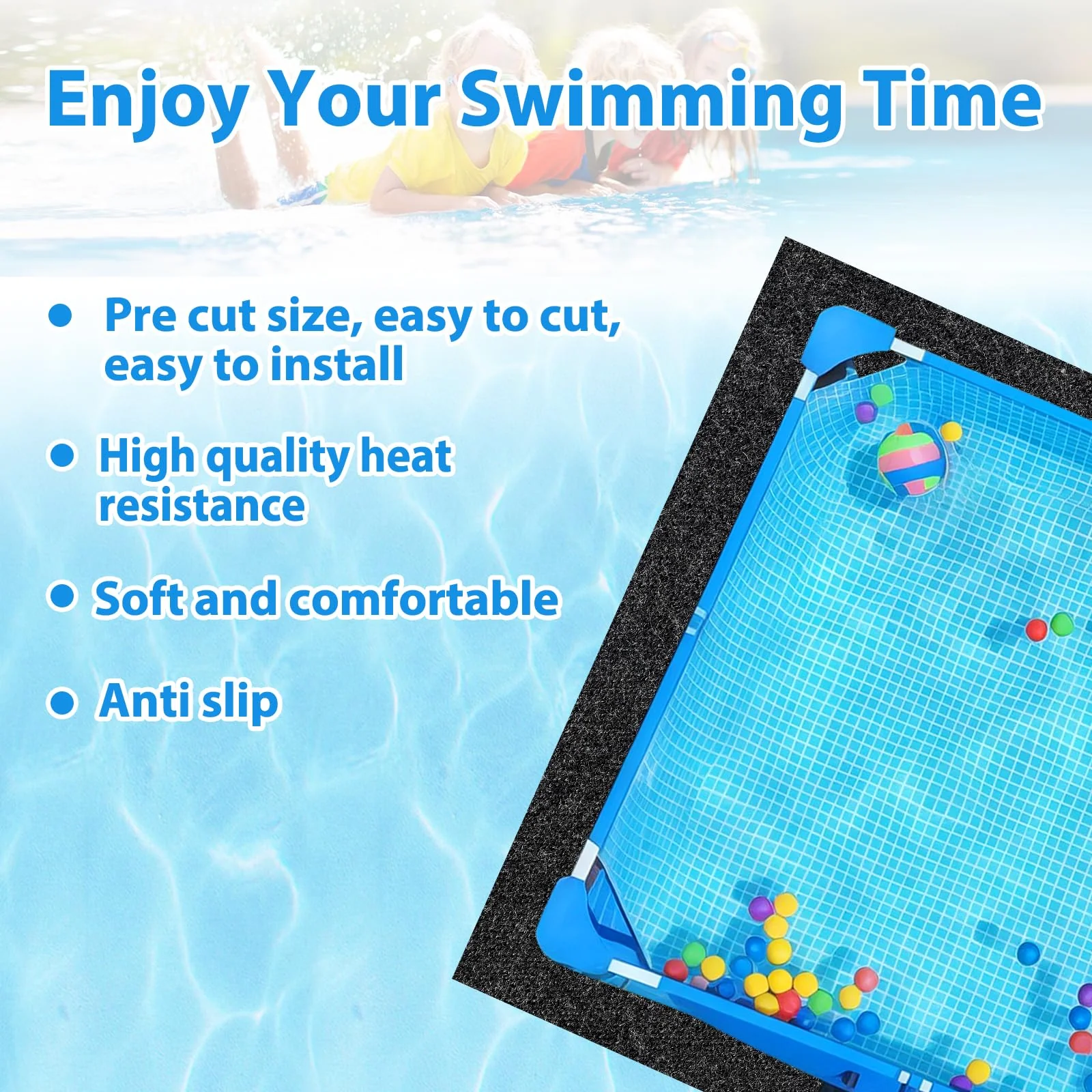 Thickened Pool Liner Pad for Above Ground Pool, 18’x 9’ Rectangle Under Pool Mat Padding, Pool Ground Pad Mat Under Pool for Pool Bottom, Prevent Punctures, Extend Liner Life - Image 2