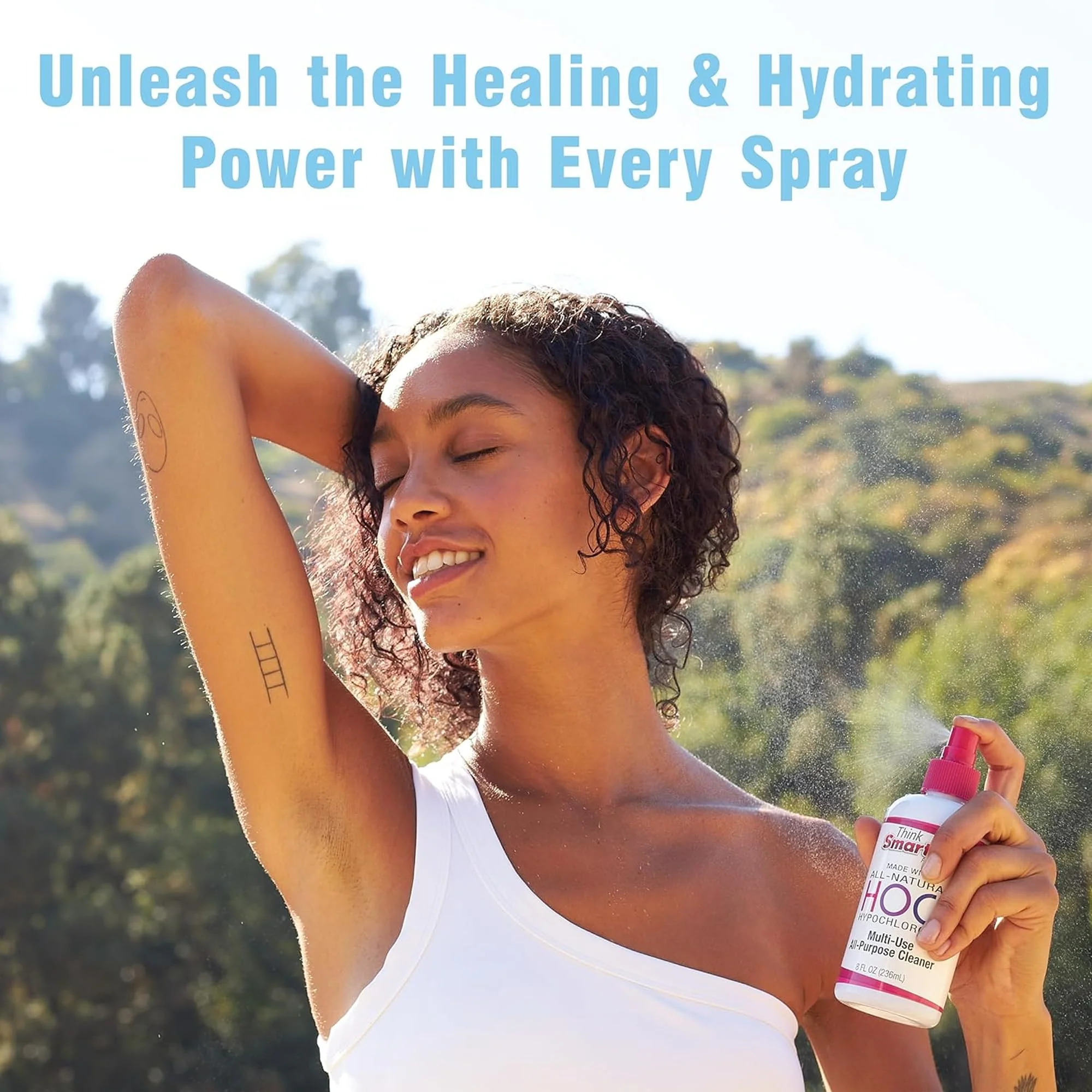 Think Smarter Products HOCL All-Purpose Cleaner with Hypochlorous Acid, All-Natural Surface Cleaner, & Skin Hydrator 16fl oz Clear Spray - Image 3