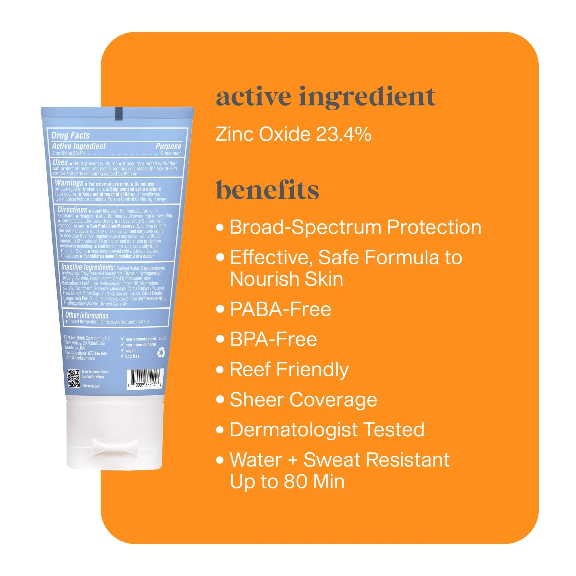 Thinksport SPF 50+ Sunscreen for Face with Clear Zinc Oxide, 2 Fl Oz – Safe, Natural, Water Resistant Face Sunscreen UVA/UVB Sun Protection – Vegan, Reef Safe Sunscreen - Image 8