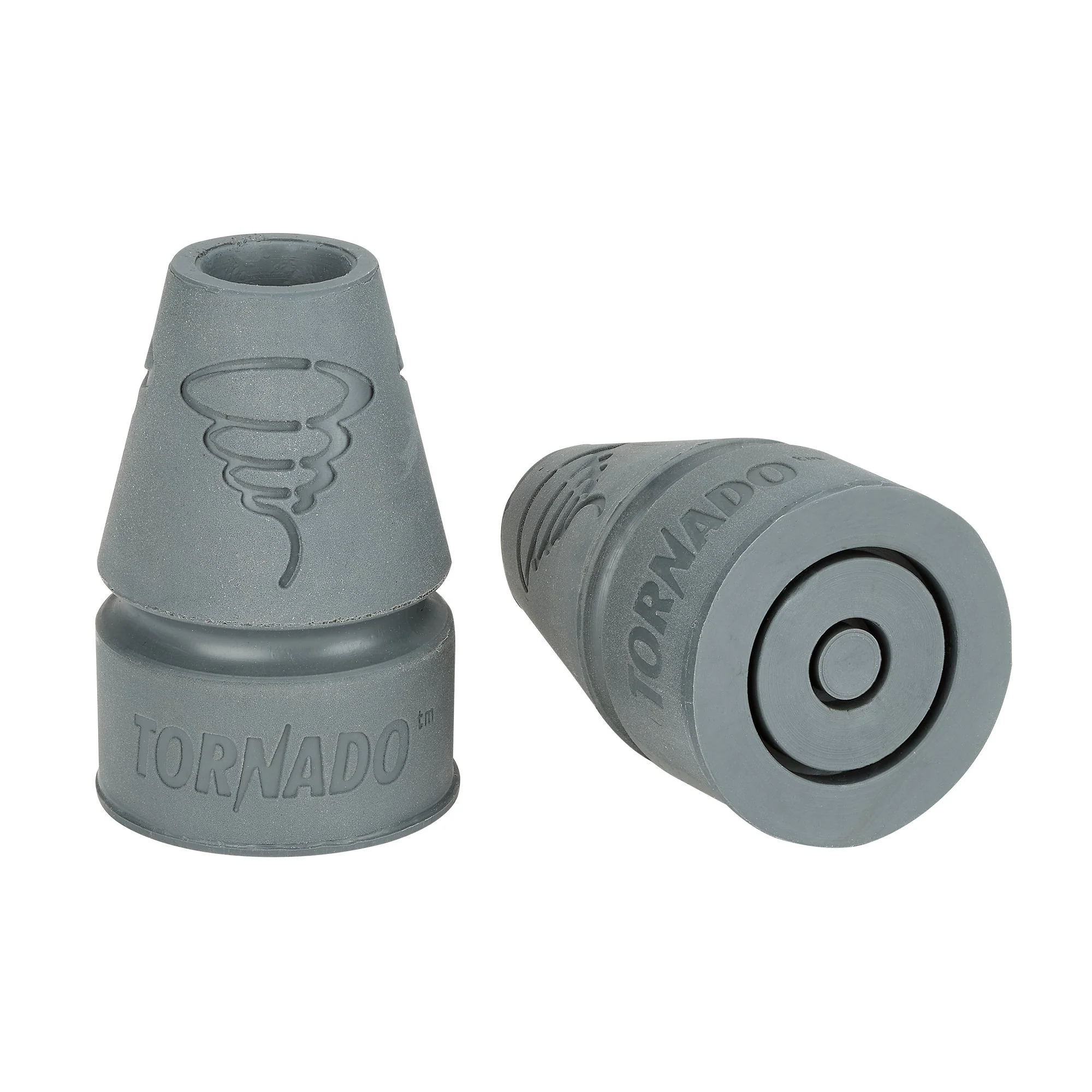 Thomas Fetterman Tornado SB (Solid Body) Cane & Crutch Tips, Fits Shafts of 3/4 to 1 inch, Gray, Pair - Image 2