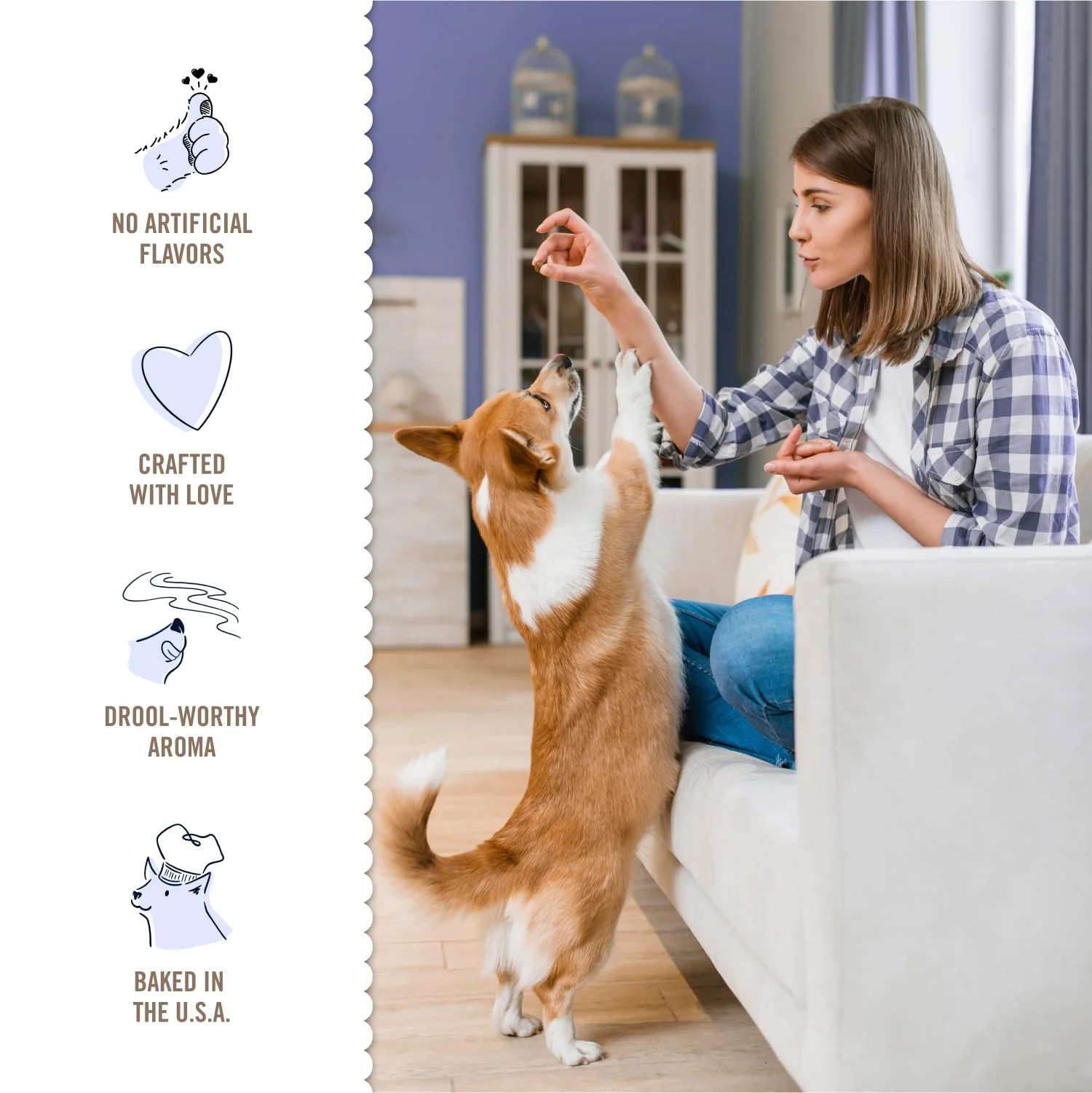 Three Dog Bakery Soft Baked PB&J Bites Dog Treats, Peanut Butter and Strawberry Flavor, Soft and Chewy Dog Cookies, Baked in The USA, 13 oz - Image 5