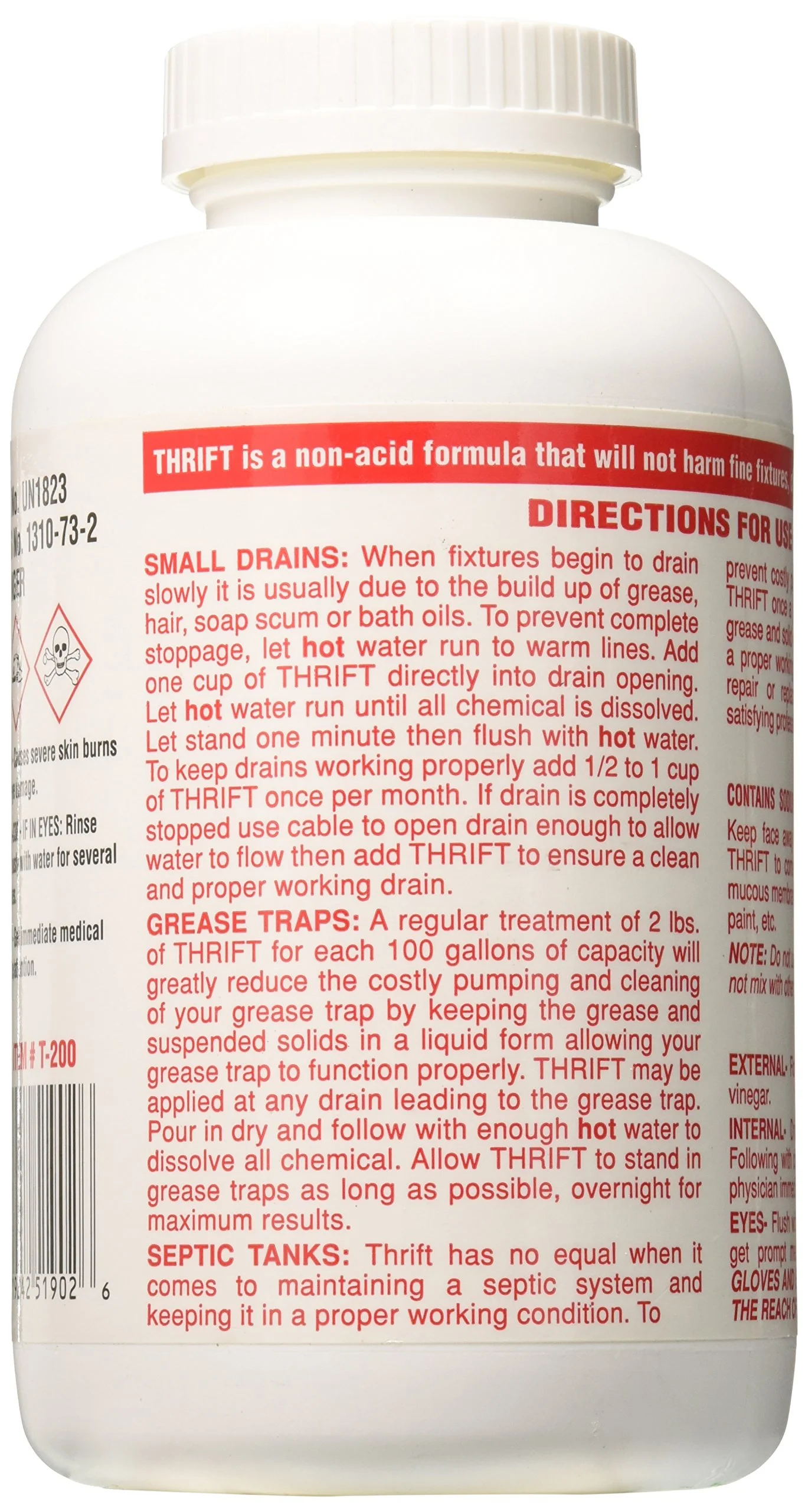 Thrift Marketing GIDDS-TY-0400879 Drain Cleaner 2 lb , White - Image 3