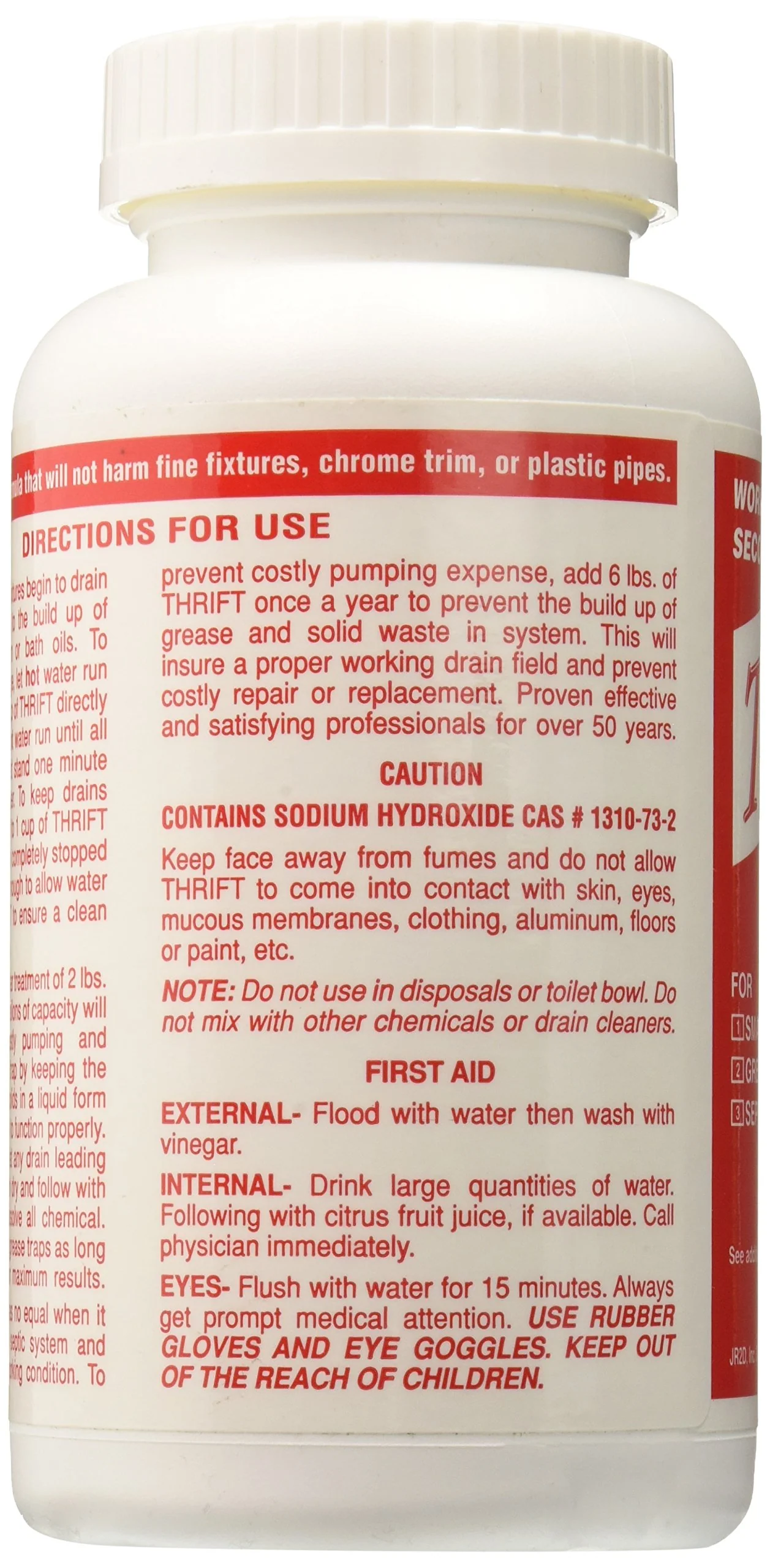 Thrift T-100 Alkaline Based 1-Pound Granular Drain Cleaner,Red - Image 3