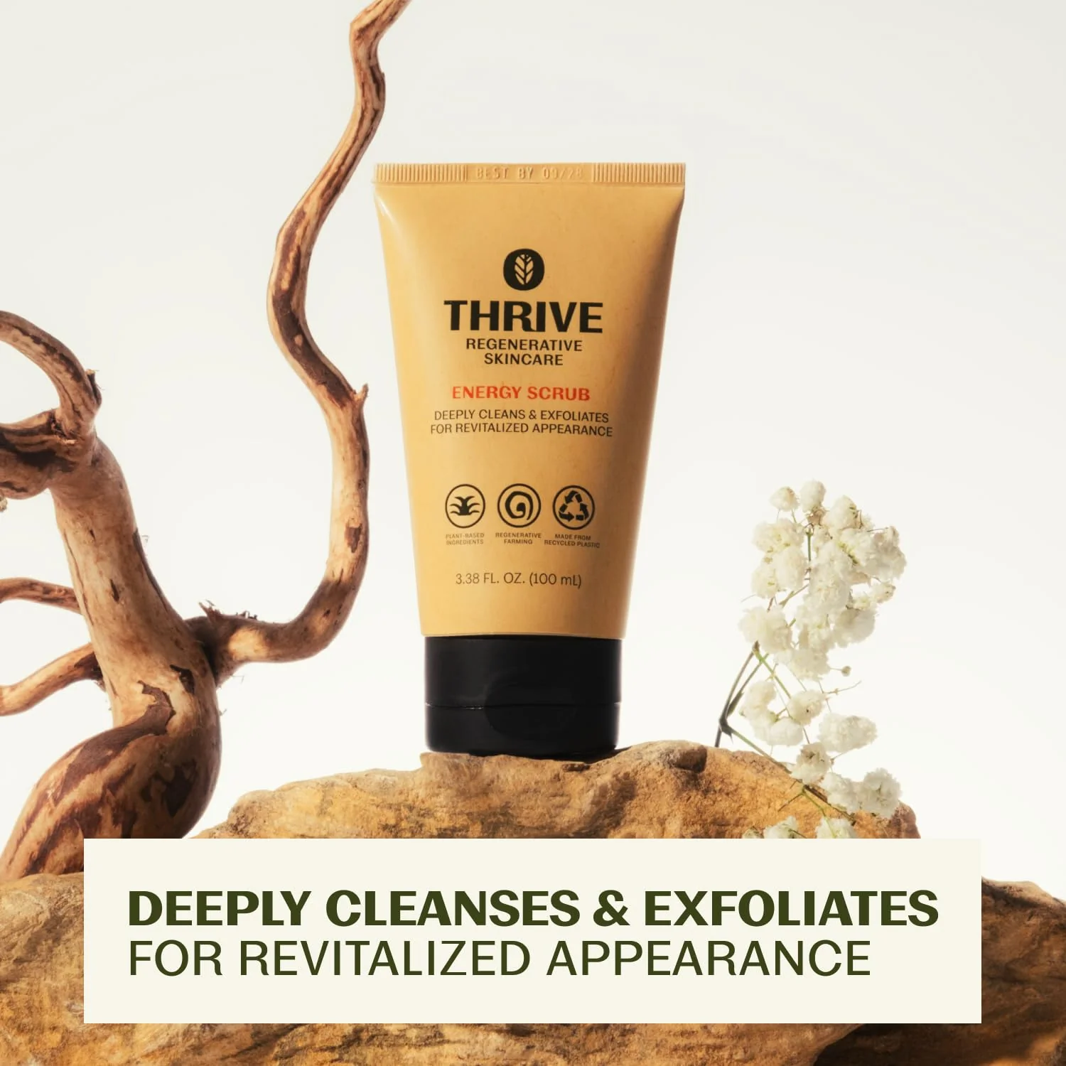 Thrive Natural Care Face Scrub - Gentle Exfoliating Face Wash Provides Deep Cleanse, Improves Skin Texture, Unclogs Pores - Vegan, Oil Free Exfoliator - Image 5