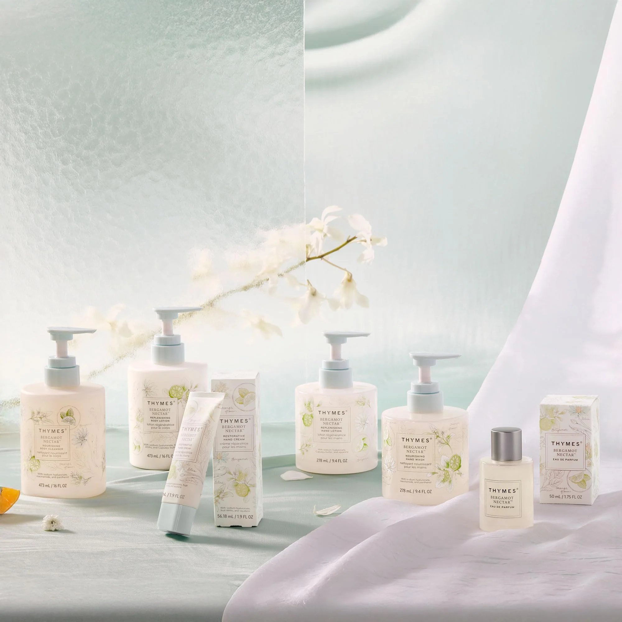 Thymes Large Replenishing Body Lotion - Moisturizing Body Lotion for Dry Skin - Scented with Notes of Bergamot, Lemon, Orange Flower, Lotus & Sandalwood (Bergamot Nectar, 16 fl oz) - Image 3