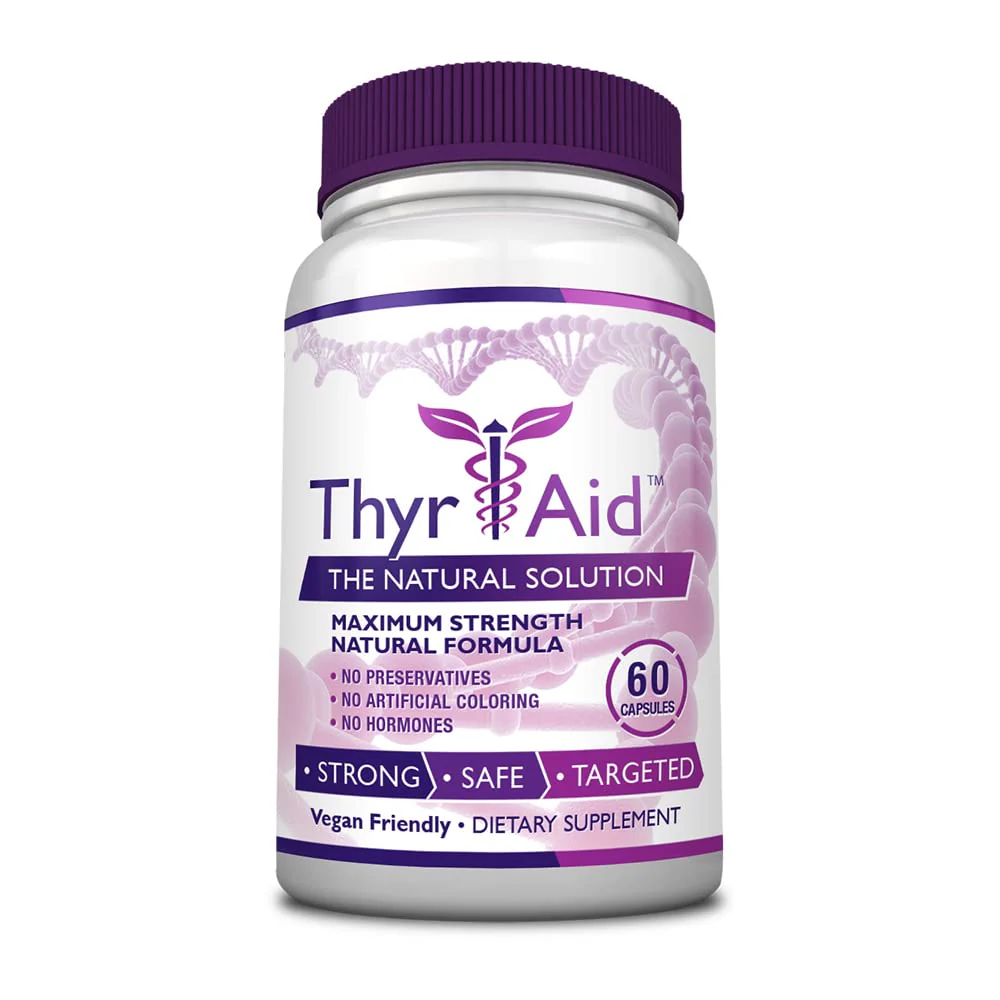 ThyrAid - Thyroid Supplement - Iodine, Kelp, Ashwagandha - Vegan - 60 Capsules (1 Month Supply)