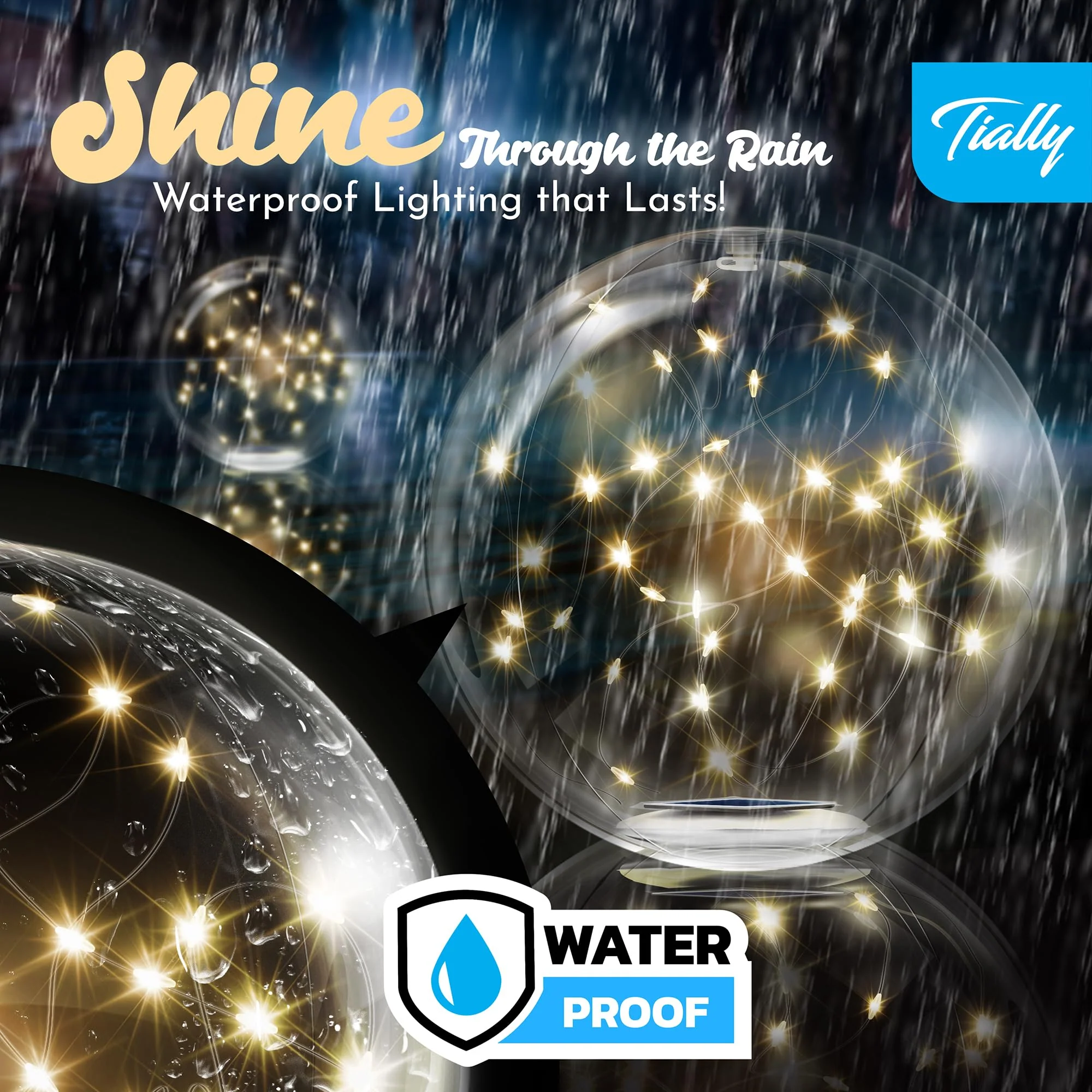TIALLY Fairy Floating Pool Lights Solar Powered - 14" Inflatable Waterproof Led Glow Balls, Floating Light Up Balls for Swimming Pool Party Decorations, Cool Outdoor Decor (2 Pack) - Image 4