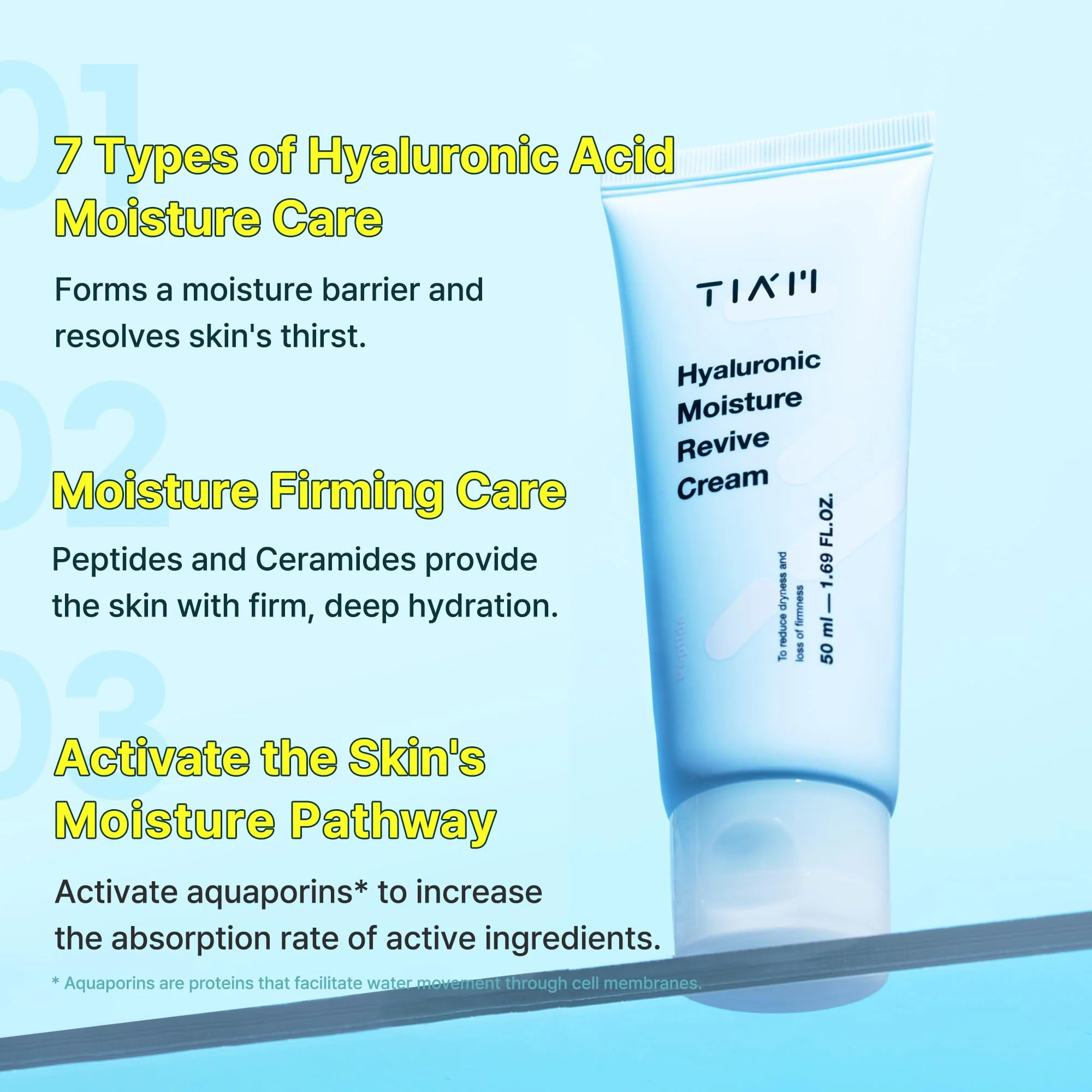 TIA'M TIAM Hyaluronic Moisture Revive Cream, 1.69 fl oz, Peptide & Ceramide Facial Moisturizer for Long-Lasting Hydration and Firming, Perfect for Dry and Dehydrated Skin, Korean Skin Care - Image 8