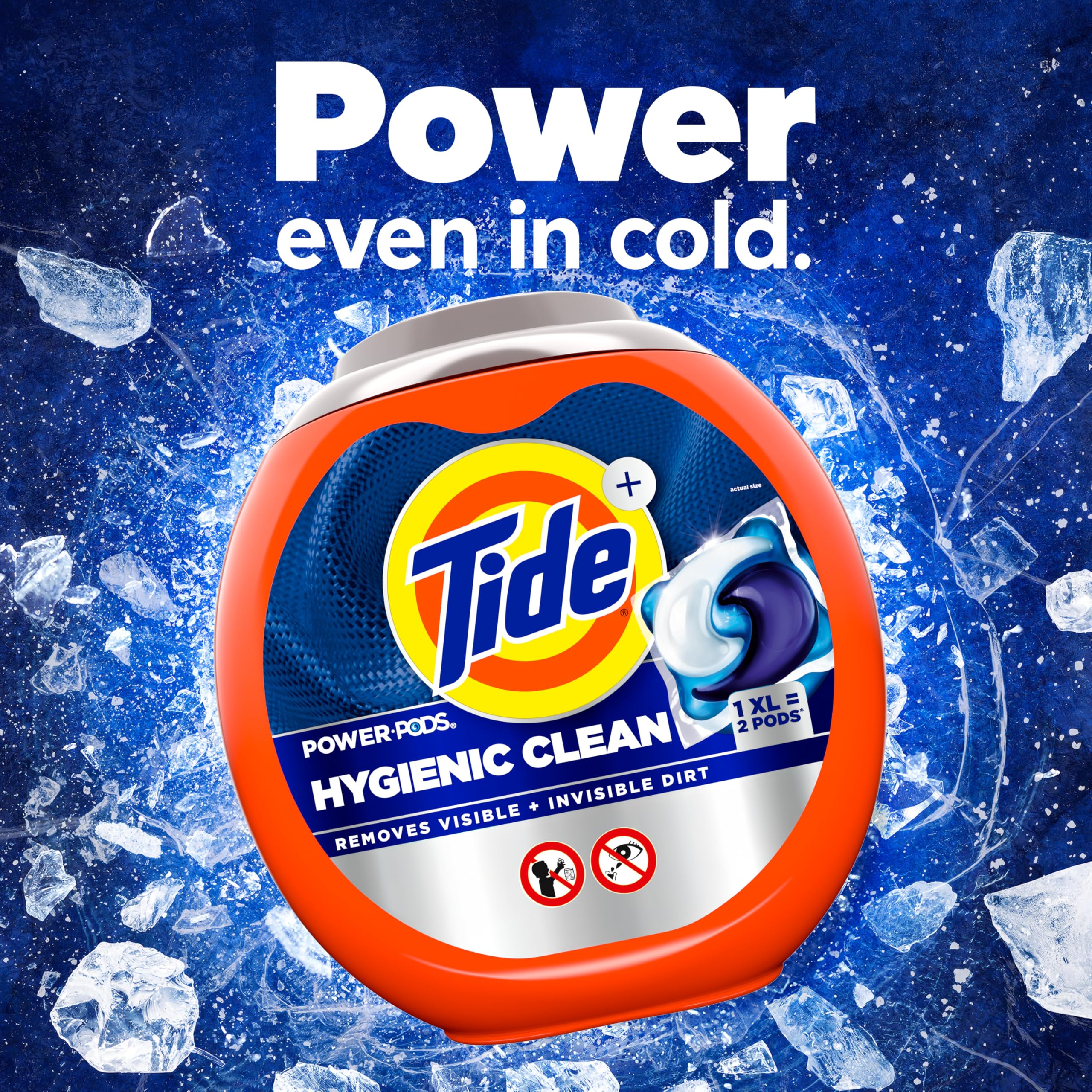 Tide Hygienic Clean Power PODS Laundry Detergent Pacs, Original Scent, 63 Count, Removes Visible and Invisible Dirt - Image 6