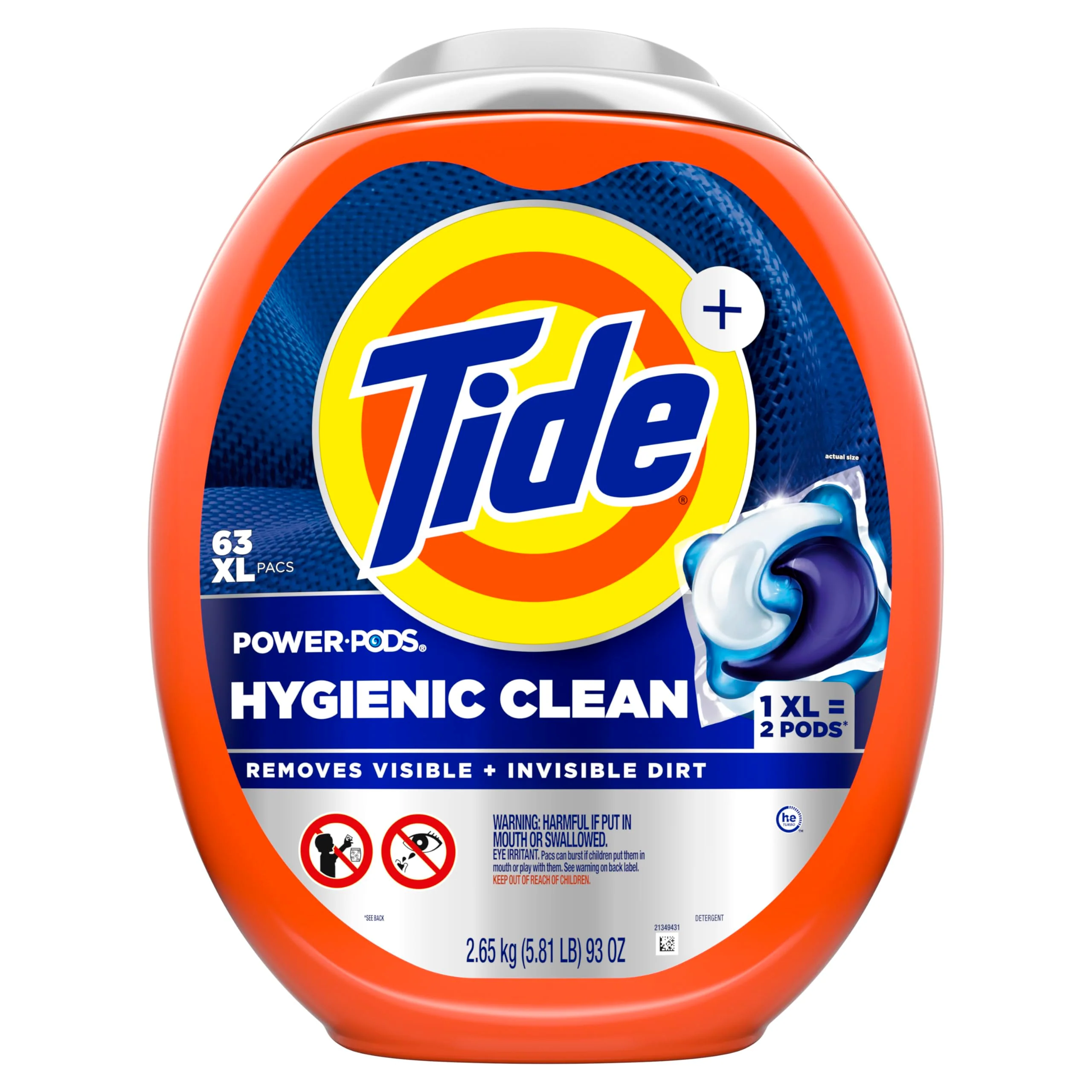 Tide Hygienic Clean Power PODS Laundry Detergent Pacs, Original Scent, 63 Count, Removes Visible and Invisible Dirt - Image 9