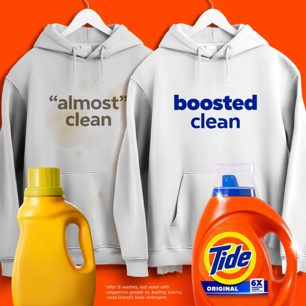 Tide Laundry Detergent Liquid, Original Scent, 64 Loads, 80 FL OZ, Works on 100% of Common Stains, Laundry Soap, Liquid Laundry Detergent - Image 2