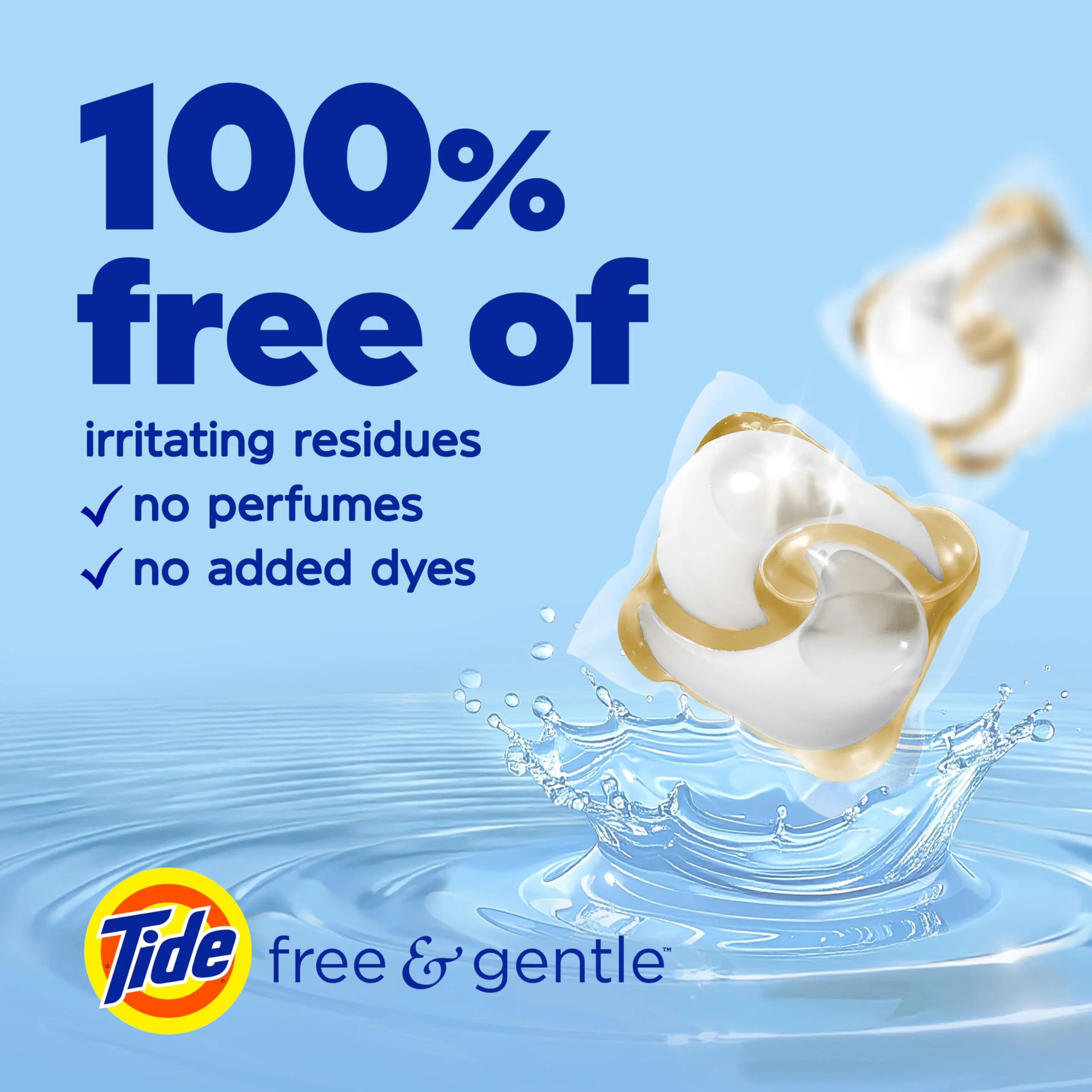 Tide PODS Free & Gentle Laundry Detergent Soap Pacs, 112 Count, Tide PODS Laundry Detergent, Laundry Detergent Pacs, Laundry PODS Detergent - Image 2