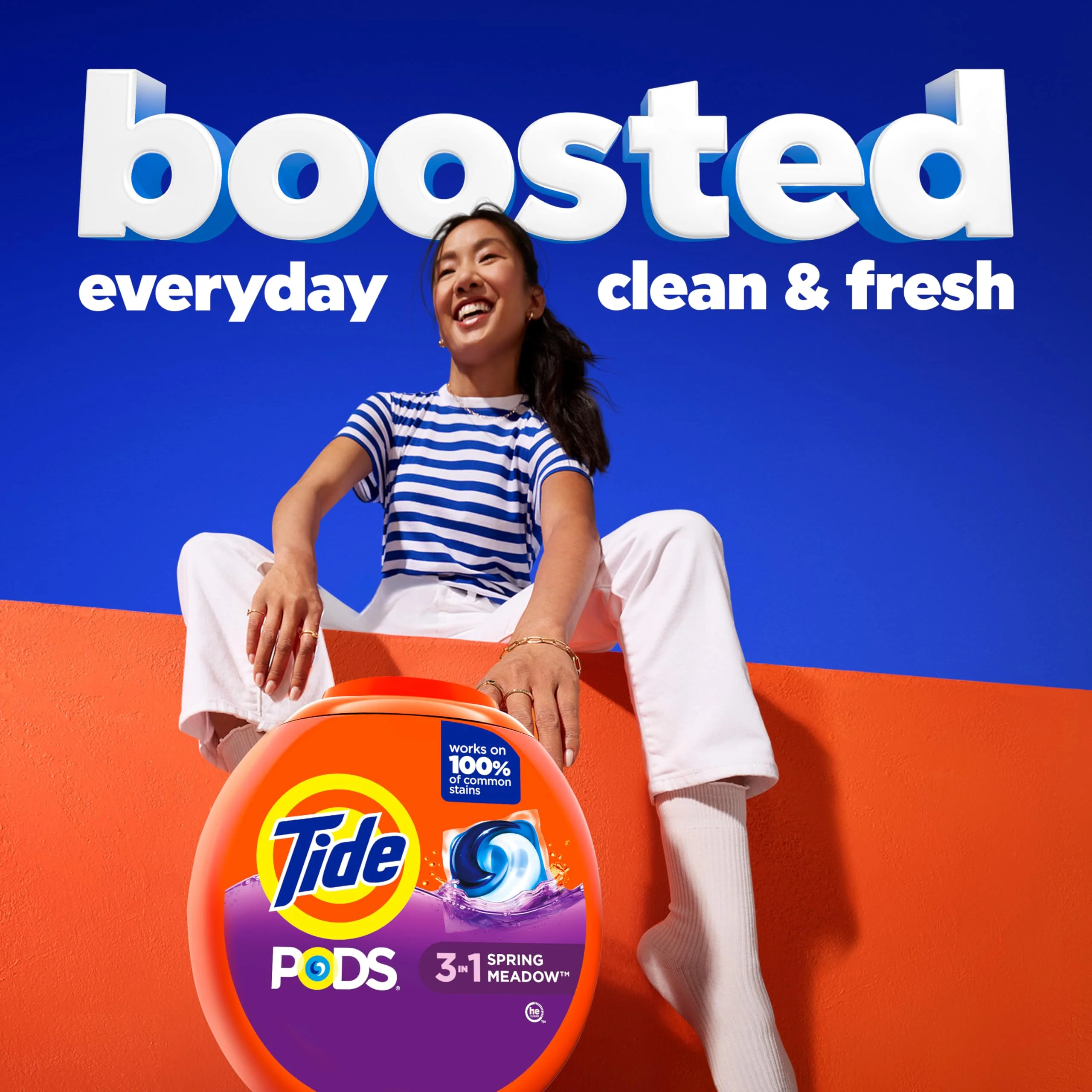 Tide PODS laundry detergent pacs, 3-in-1 Stain Remover, Odor Fighter, Color Protector, 112 Count, HE compatible, Spring Meadow Scent - Image 4