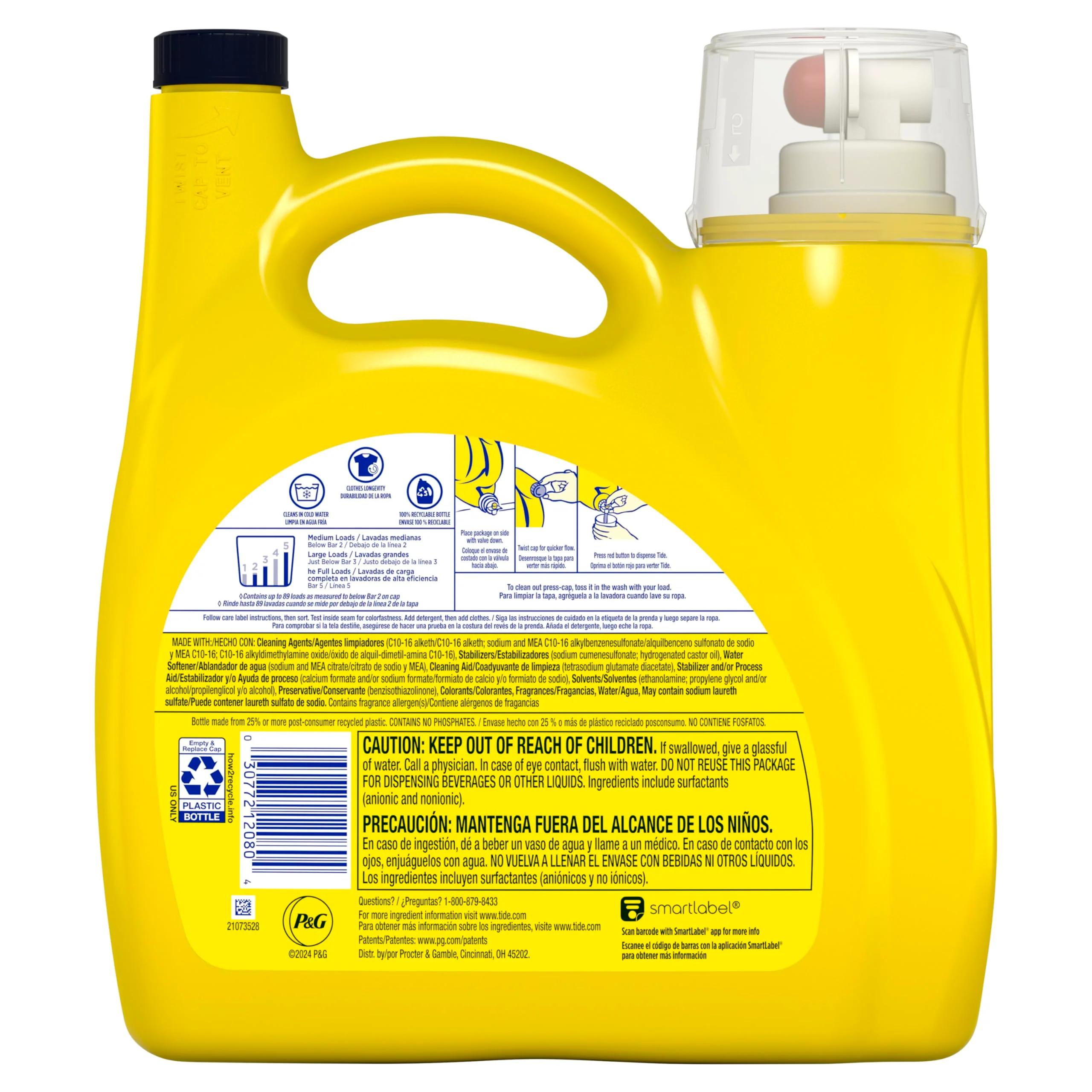 Tide Simply All-In-One Liquid Laundry Detergent, Berry Blossom Scent, 89 Loads, 117 fl oz - Image 7