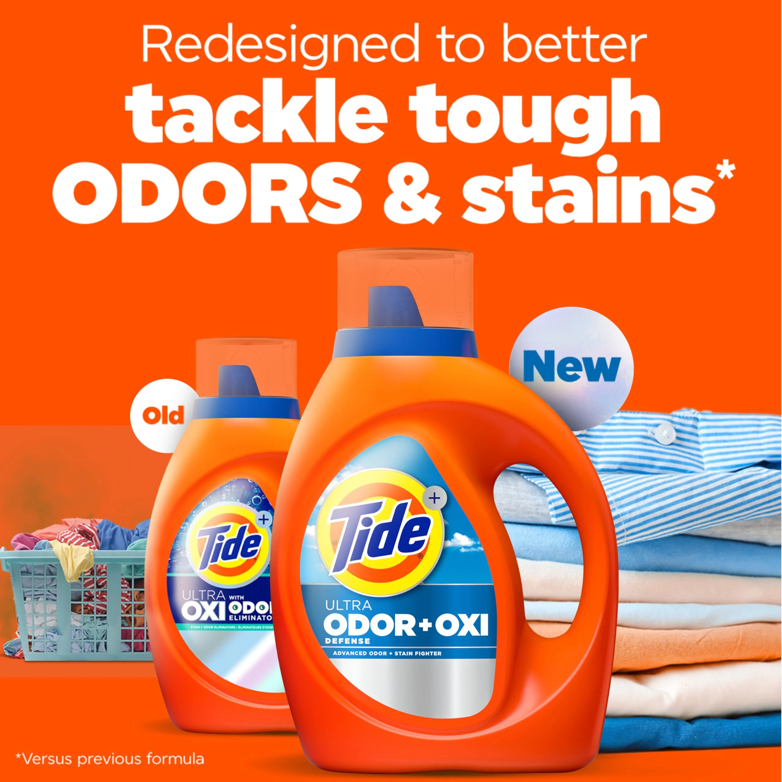 Tide Ultra Odor Defense Plus Oxi Liquid Laundry Detergent, 148 fl oz, 105 Loads, Advanced Odor and Stain Fighting Laundry Detergent Liquid - Image 2