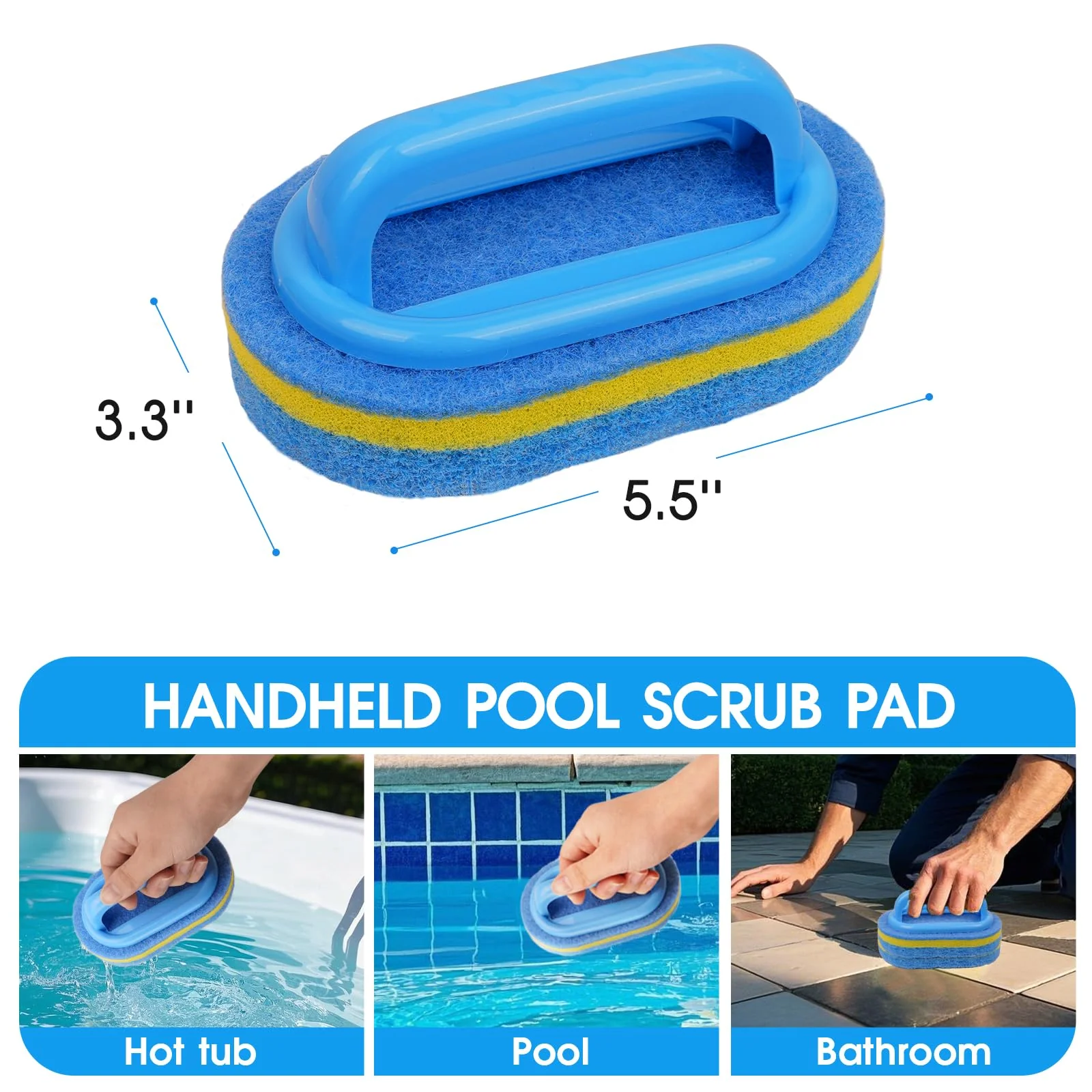 TidyMister 4-in-1 Spa Cleaning Set - Hot Tub Small Pools Maintenance Accessories Kit with Skimmer Net Round Brush Scrubber and 2ft Pole - Image 2
