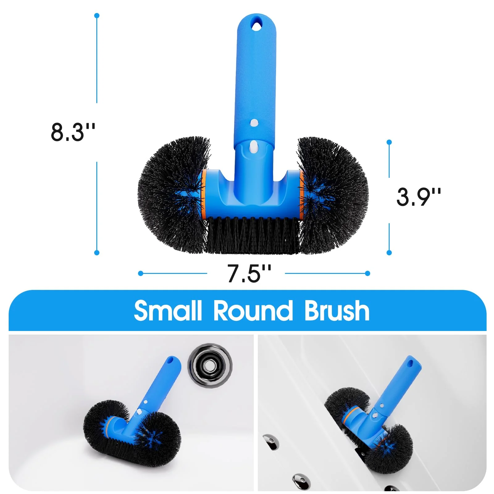 TidyMister 5-in-1 Spa Cleaning Set - Hot Tub Small Pools Maintenance Accessories Kit - Skimmer Net, Round Brush, 2ft Pole, Scrub Glove and Scum Absorber - Image 5