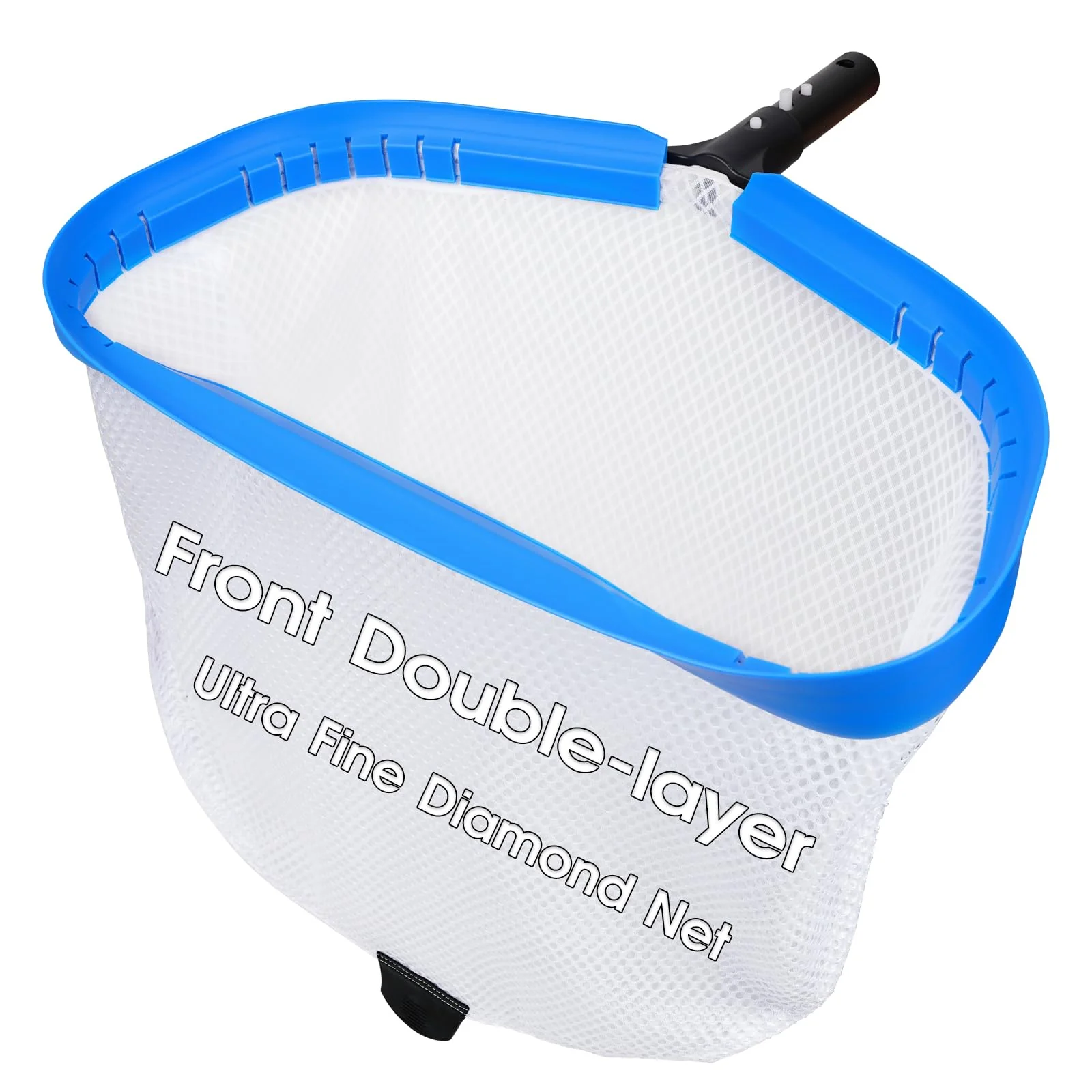 TidyMister New Diamond Netting Double-Layer Pool Net 18'' Heavy Duty Leaf Rake Pool Skimmer Net for Above Ground & Inground Pools Cleaning