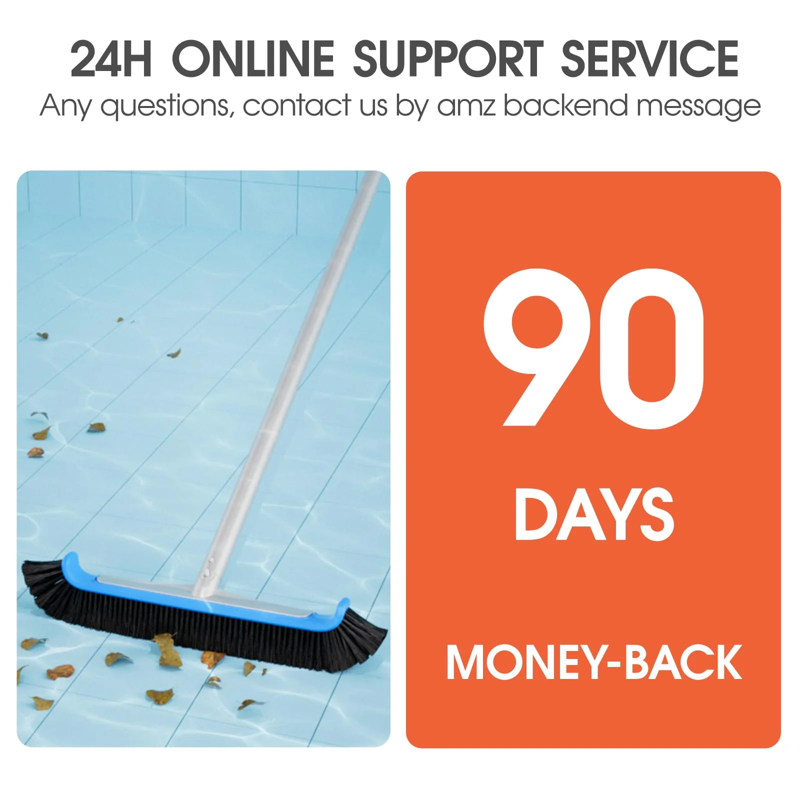 TidyMister Pool Brush 17.5'' Heavy Duty Swimming Pool Brushes for Cleaning Pool Walls & Tiles & Floors & Corners Scrub Brush Head Reinforced Aluminum Back (Pole Not Included) - Image 4