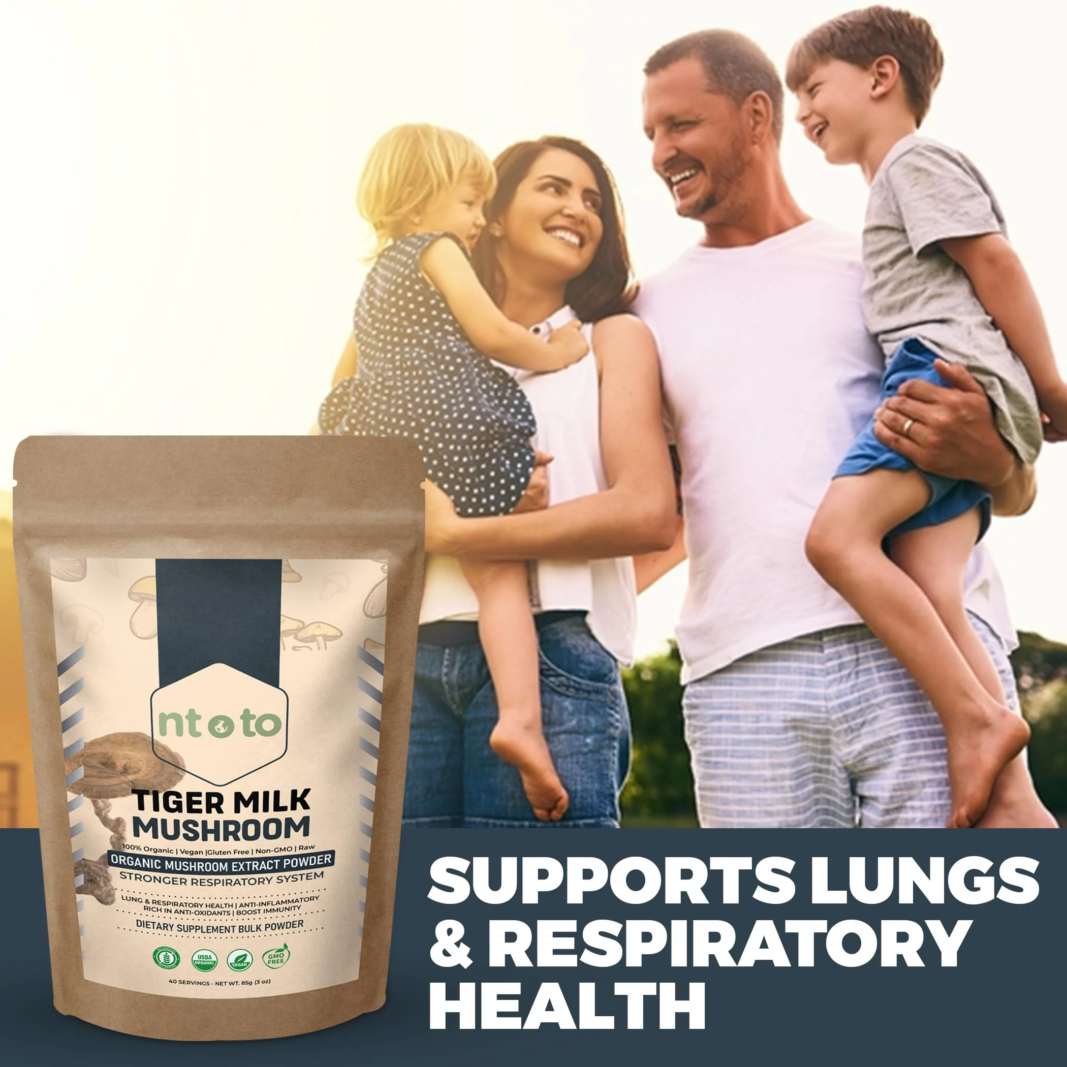 Tiger Milk Mushroom Supplement (Lignosus Rhinocerus) 3oz (85g) | Supports Lungs & Respiratory Health - Herbal Extract - Non-GMO, Vegan, Organic | 40 Servings - Image 6