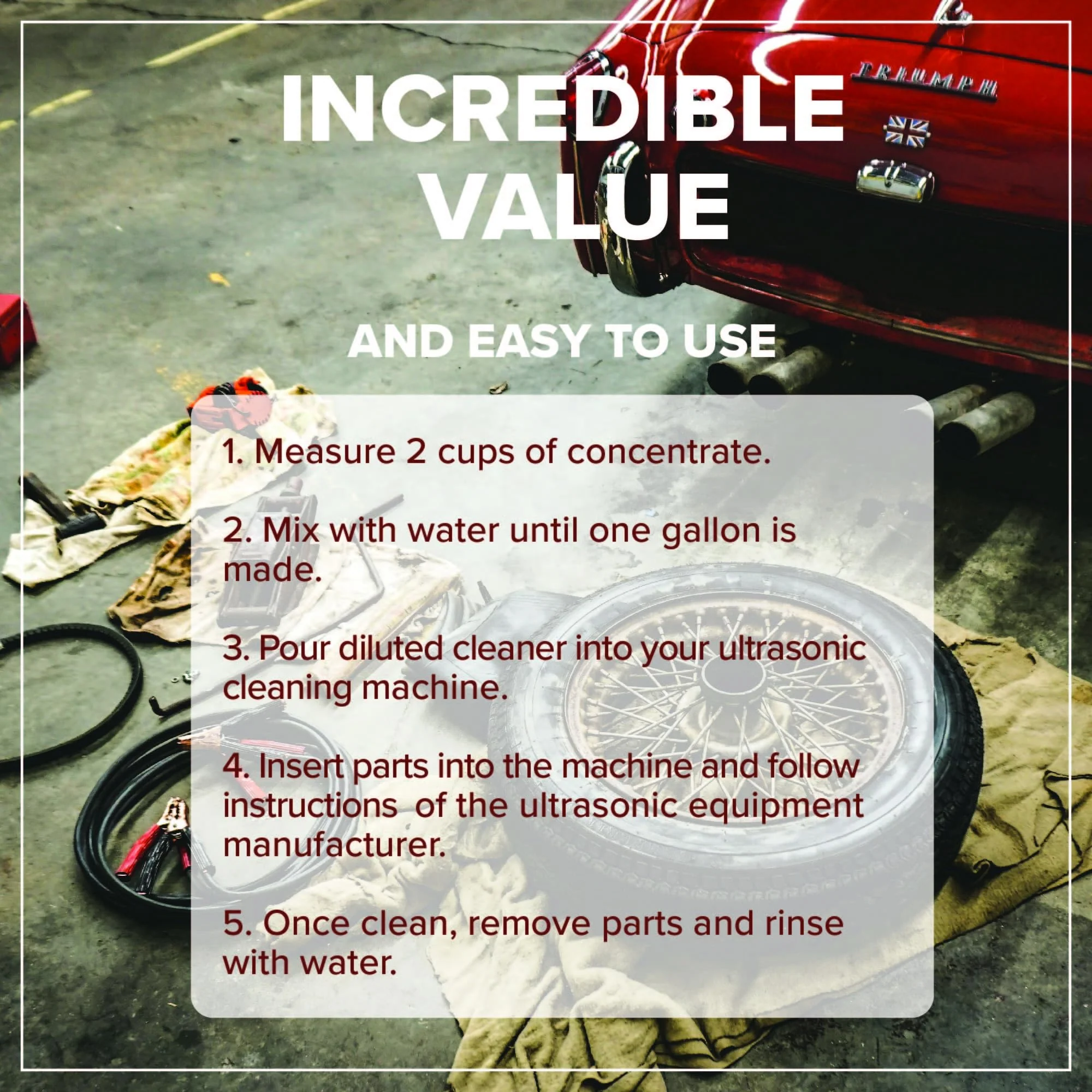 Tillbrook Ultrasonic Cleaner Solution - Makes 8 Gallons Concentrated Ultrasonic Carburetor Cleaner - 128 oz Cleaning Solution for Automotive Parts - Safe for All Metals - Removes Grease & Dirt - Image 6