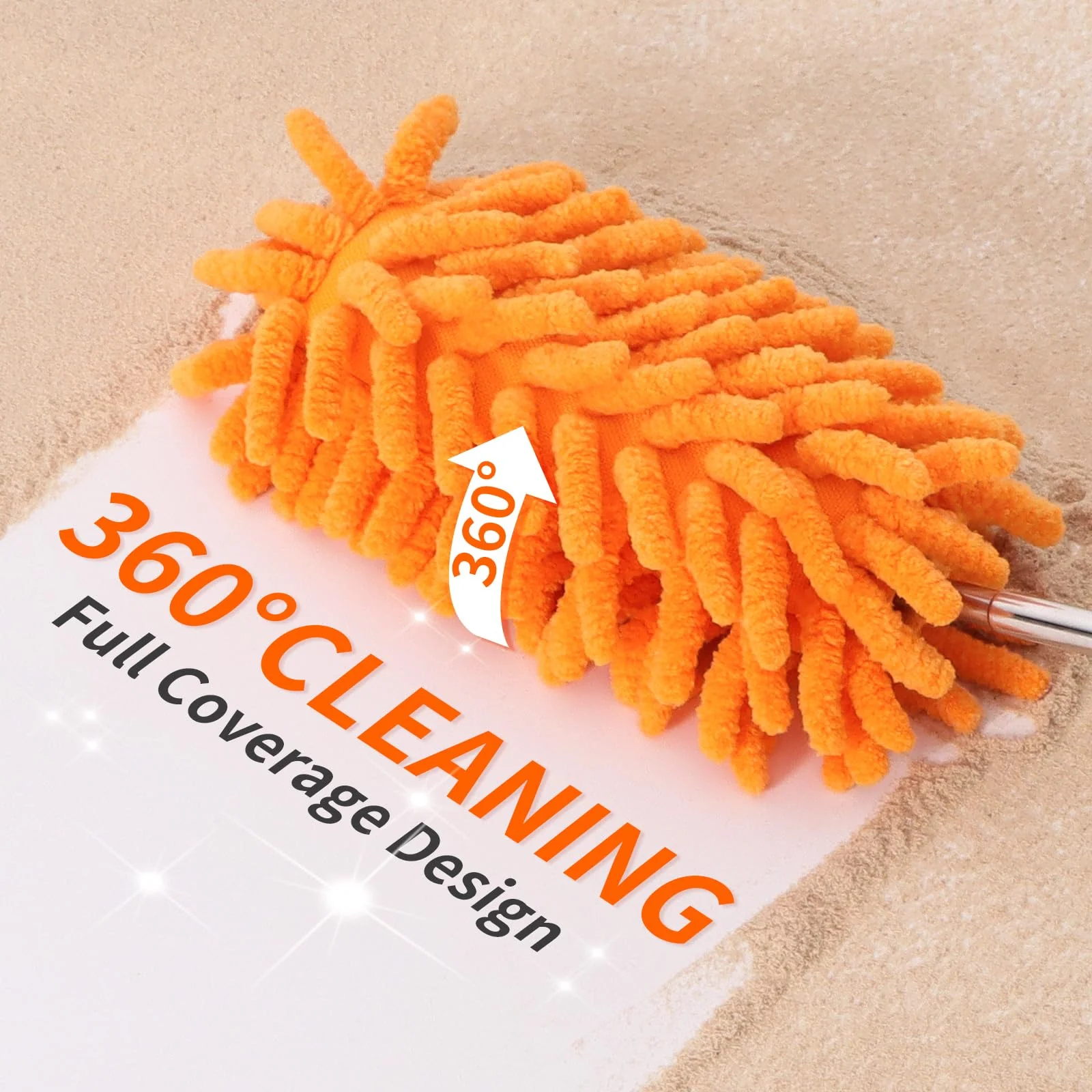 TIMIVO Mini Duster for Cleaning, 360° Bendable Hand Dusters with Extension Pole, Washable Small Duster for Car Interior, Office, Furniture - Image 5