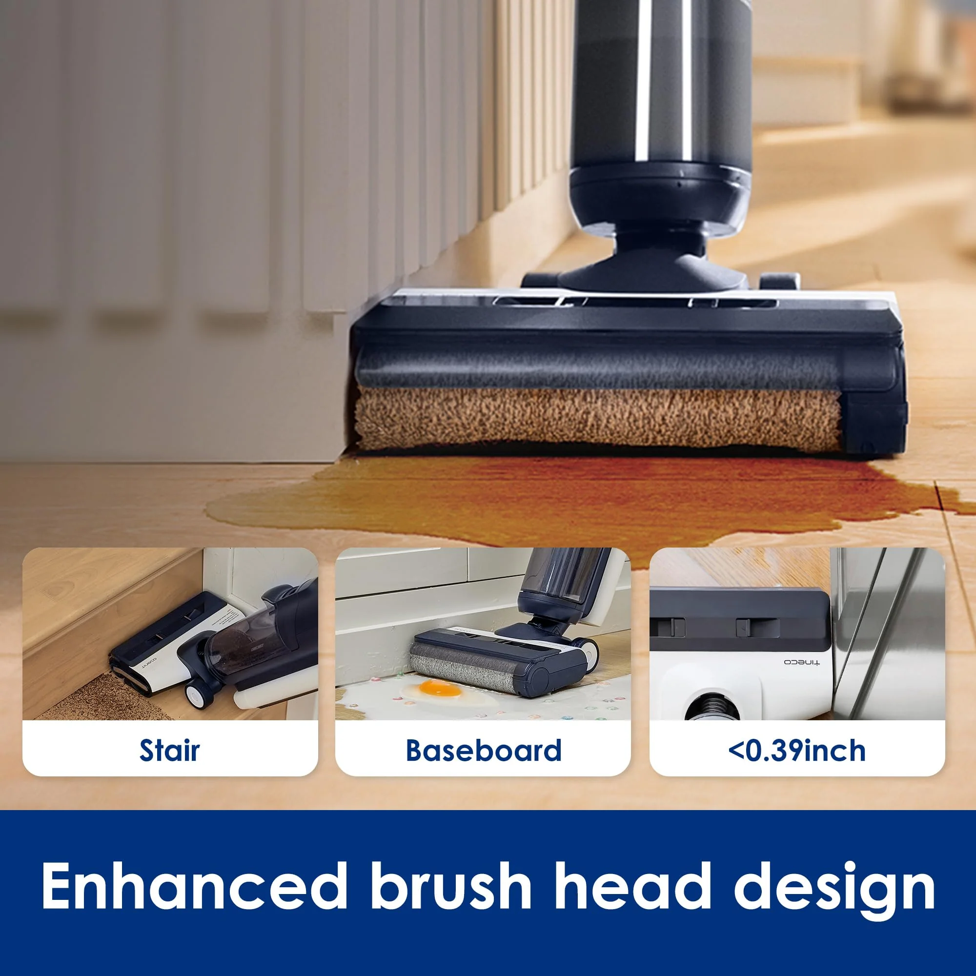 Tineco Floor ONE S5 PRO 2 Cordless Wet Dry Vacuum Smart Hardwood Floor Cleaner Machine, One-Step Cleaning Mop for Sticky Messes and Pet Hair, LCD Display, APP, Voice Guide with Ultra Mode - Image 5